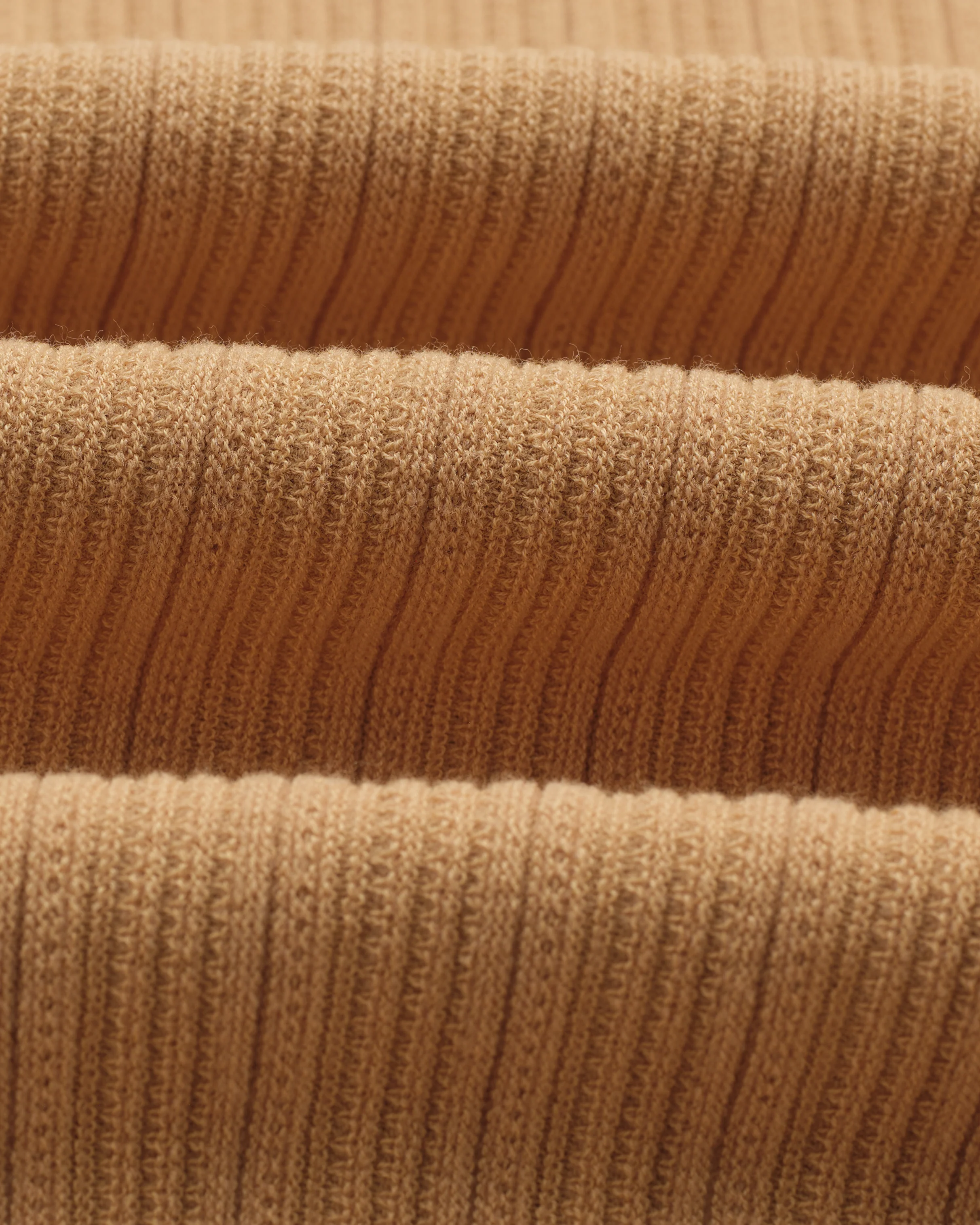 Naples - Camel Textured Knitted Polo Shirt - Image 10