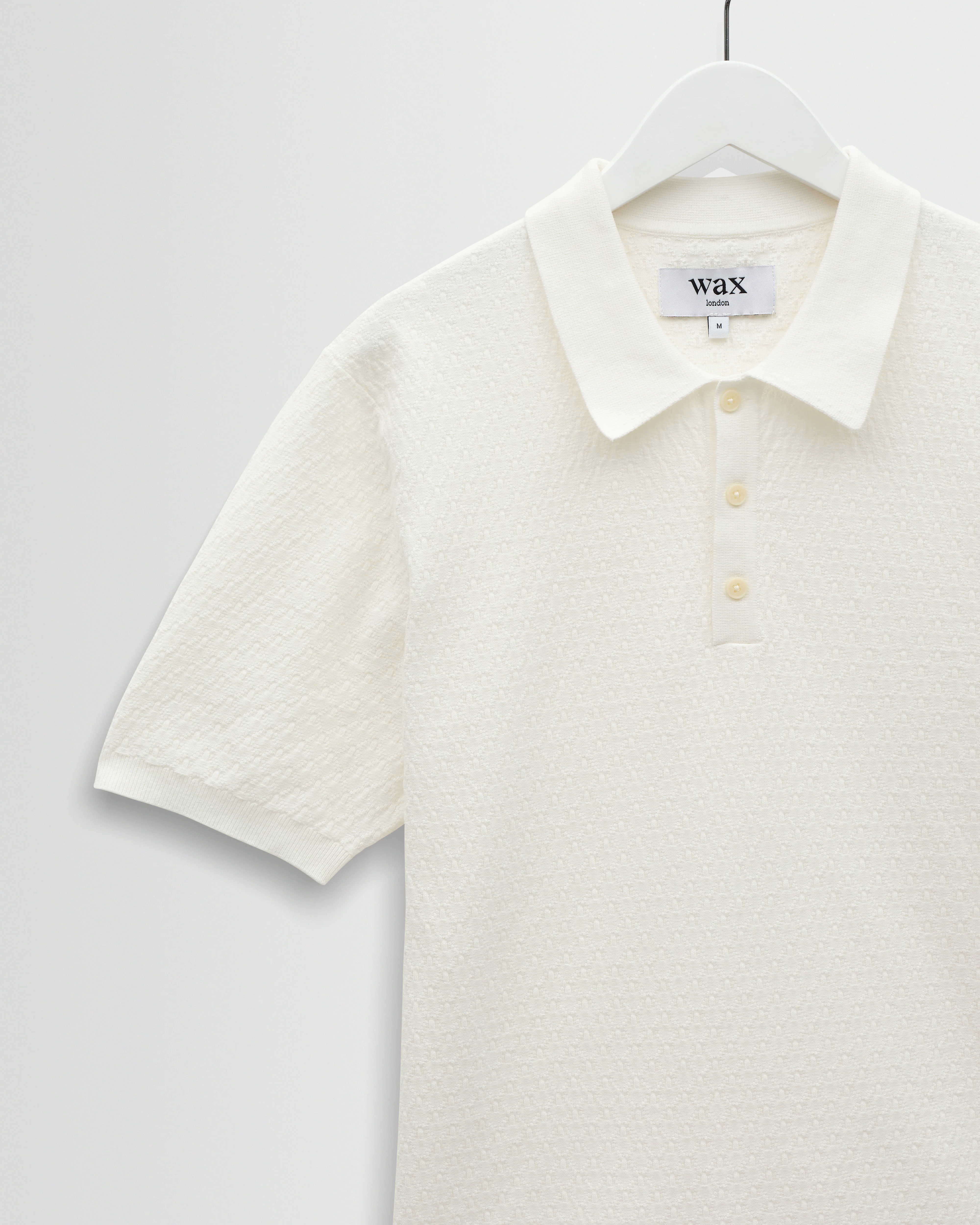Naples - Ecru Retro Diamond Knitted Polo - Image 8