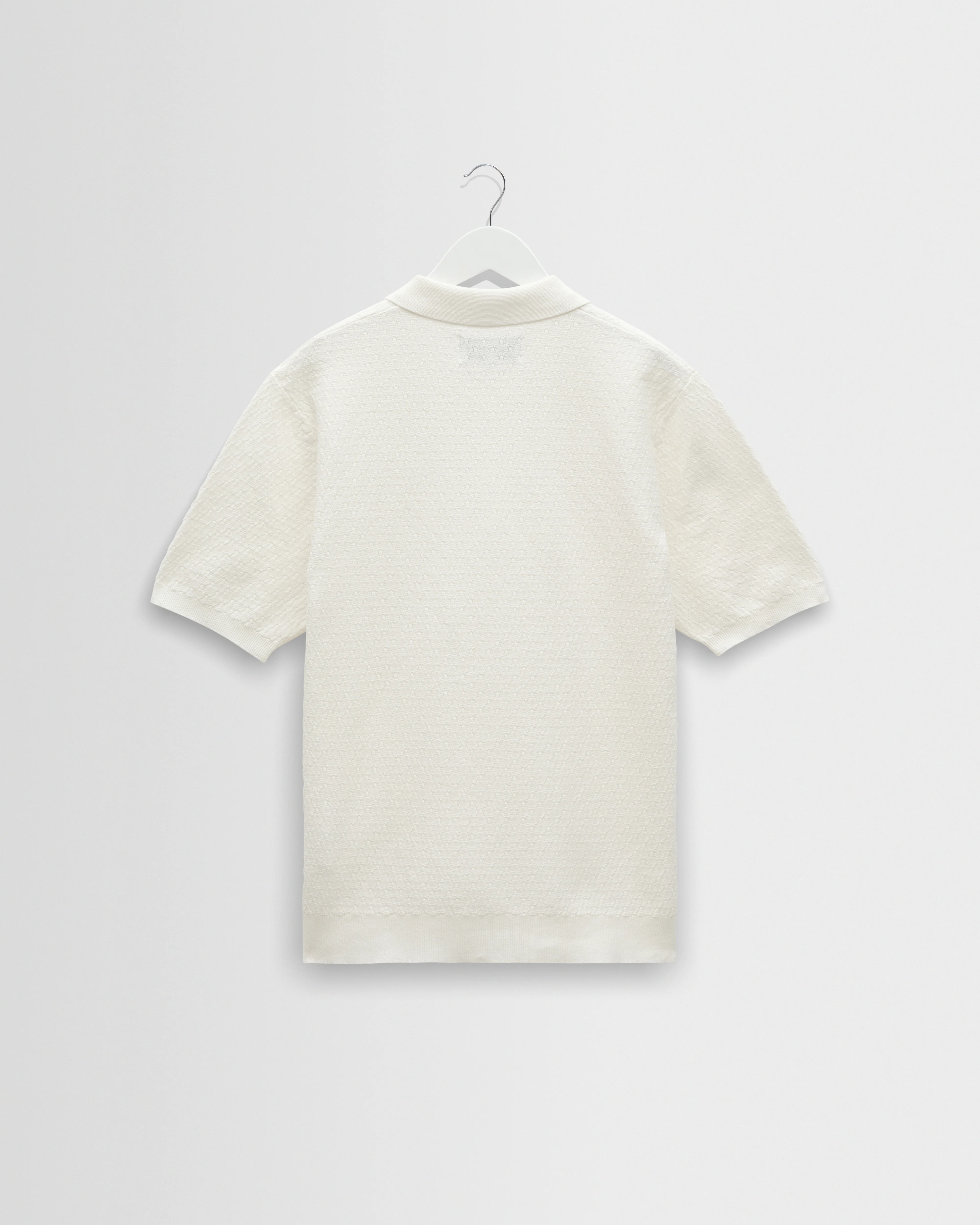 Naples - Ecru Retro Diamond Knitted Polo - Image 9