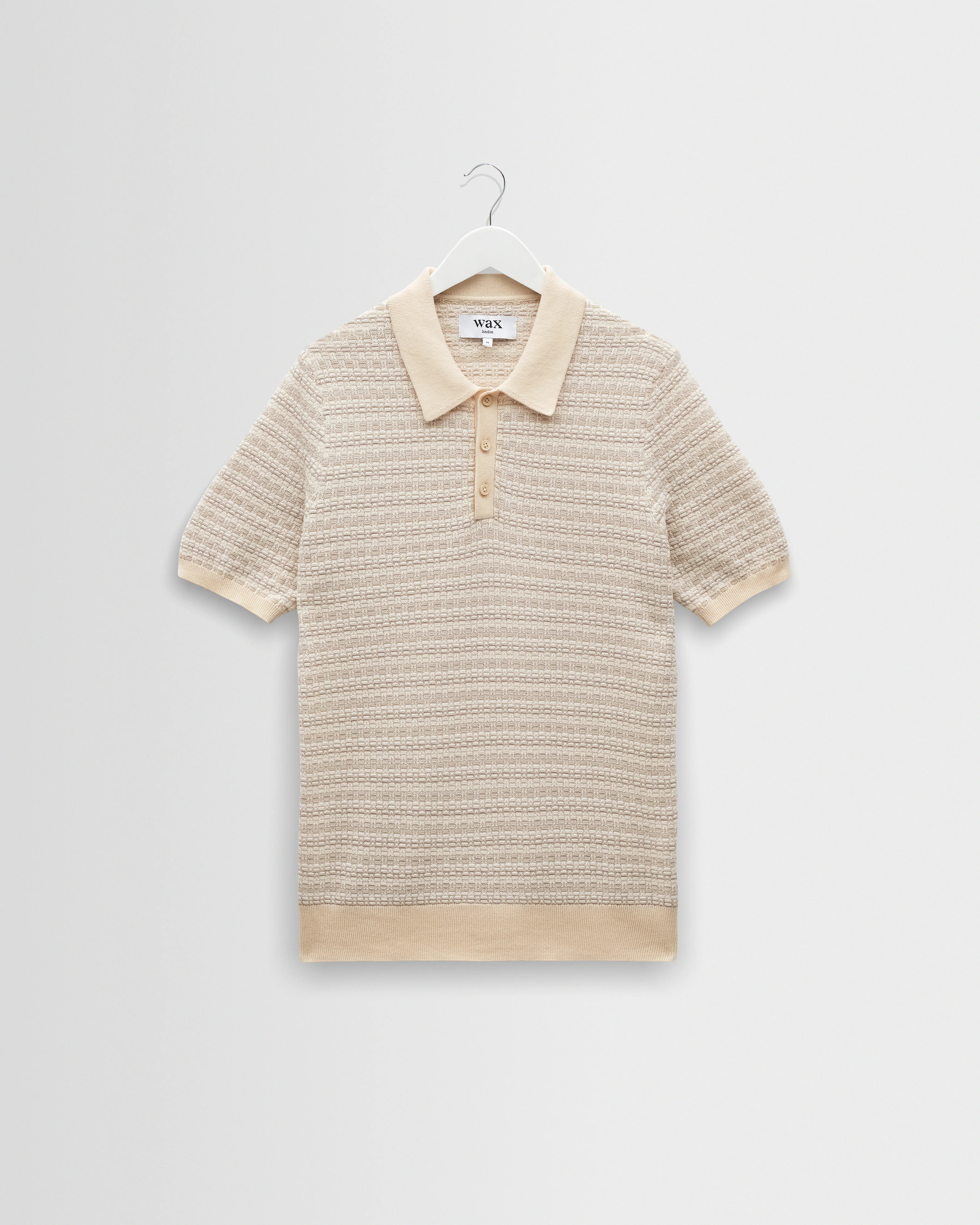 Naples - Natural Mini Geometric Knitted Polo