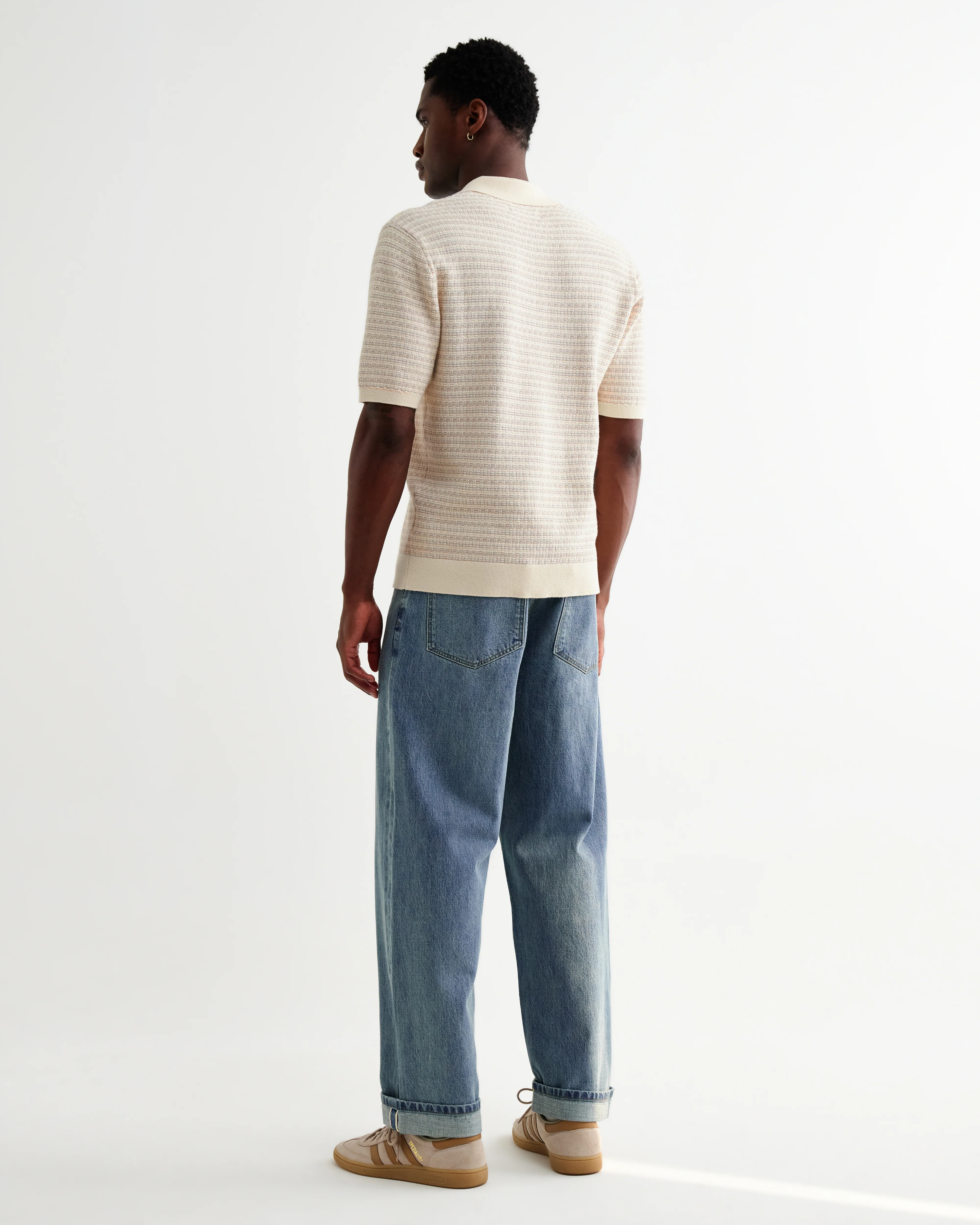 Naples - Natural Mini Geometric Knitted Polo - Image 7