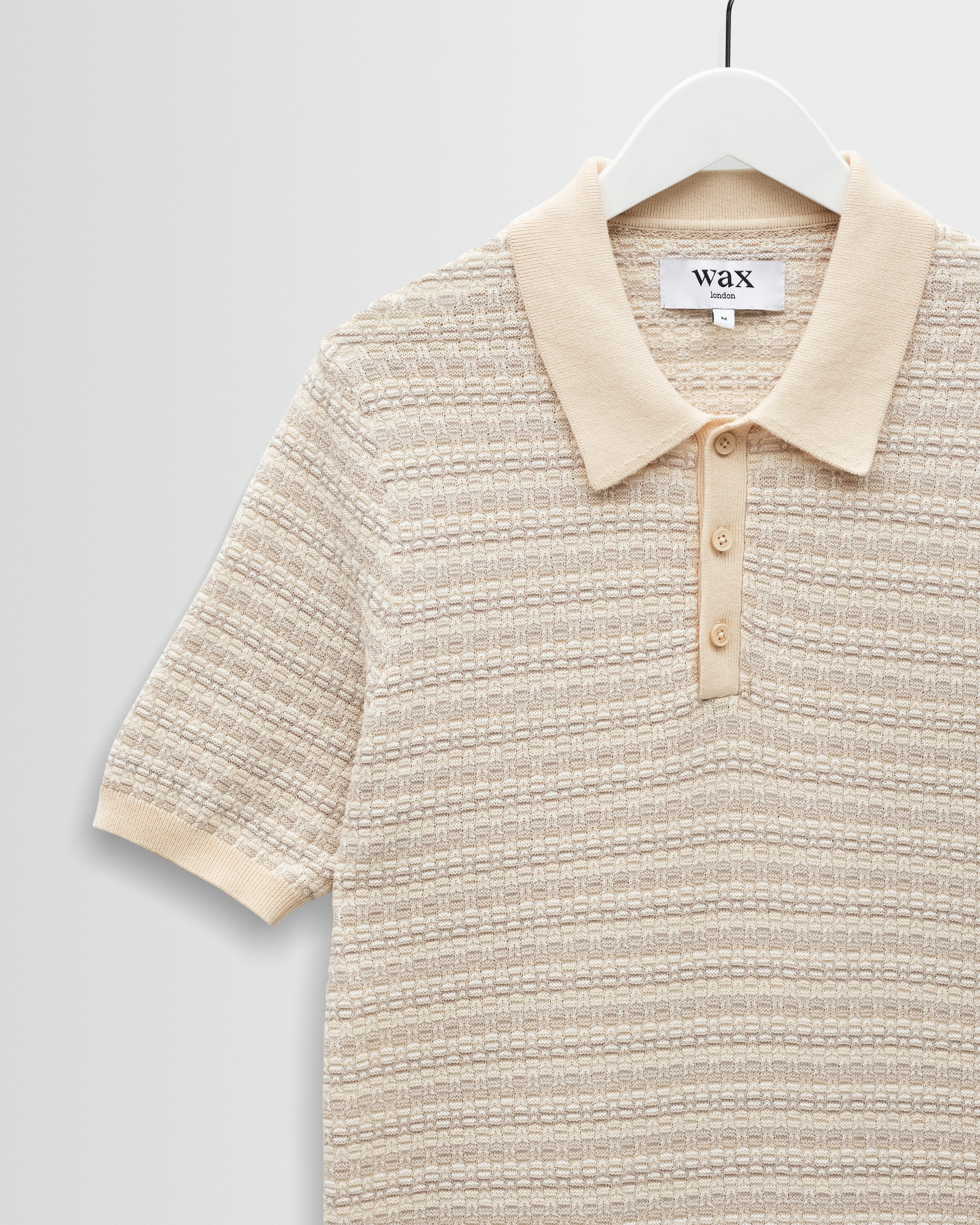 Naples - Natural Mini Geometric Knitted Polo - Image 8