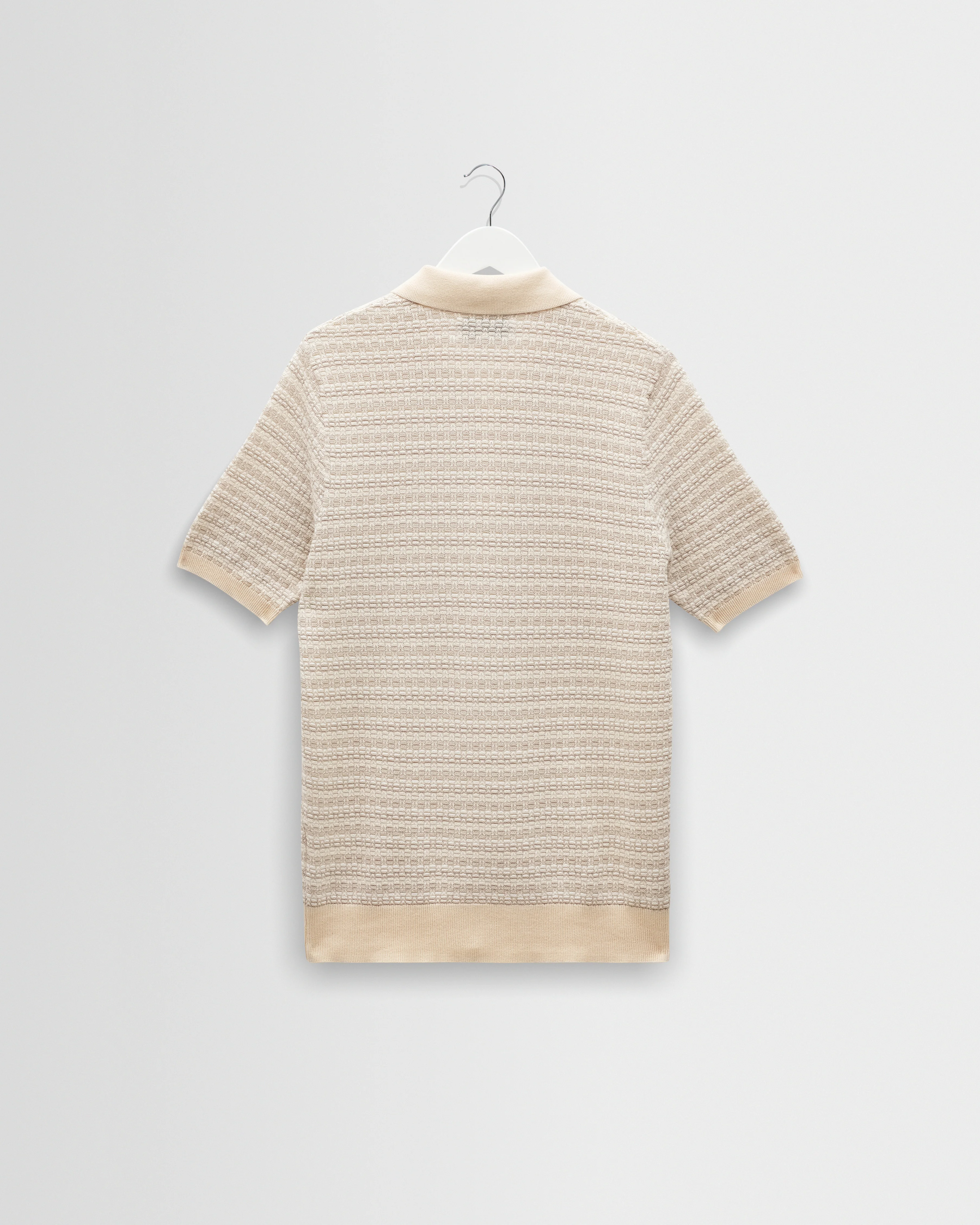 Naples - Natural Mini Geometric Knitted Polo - Image 9