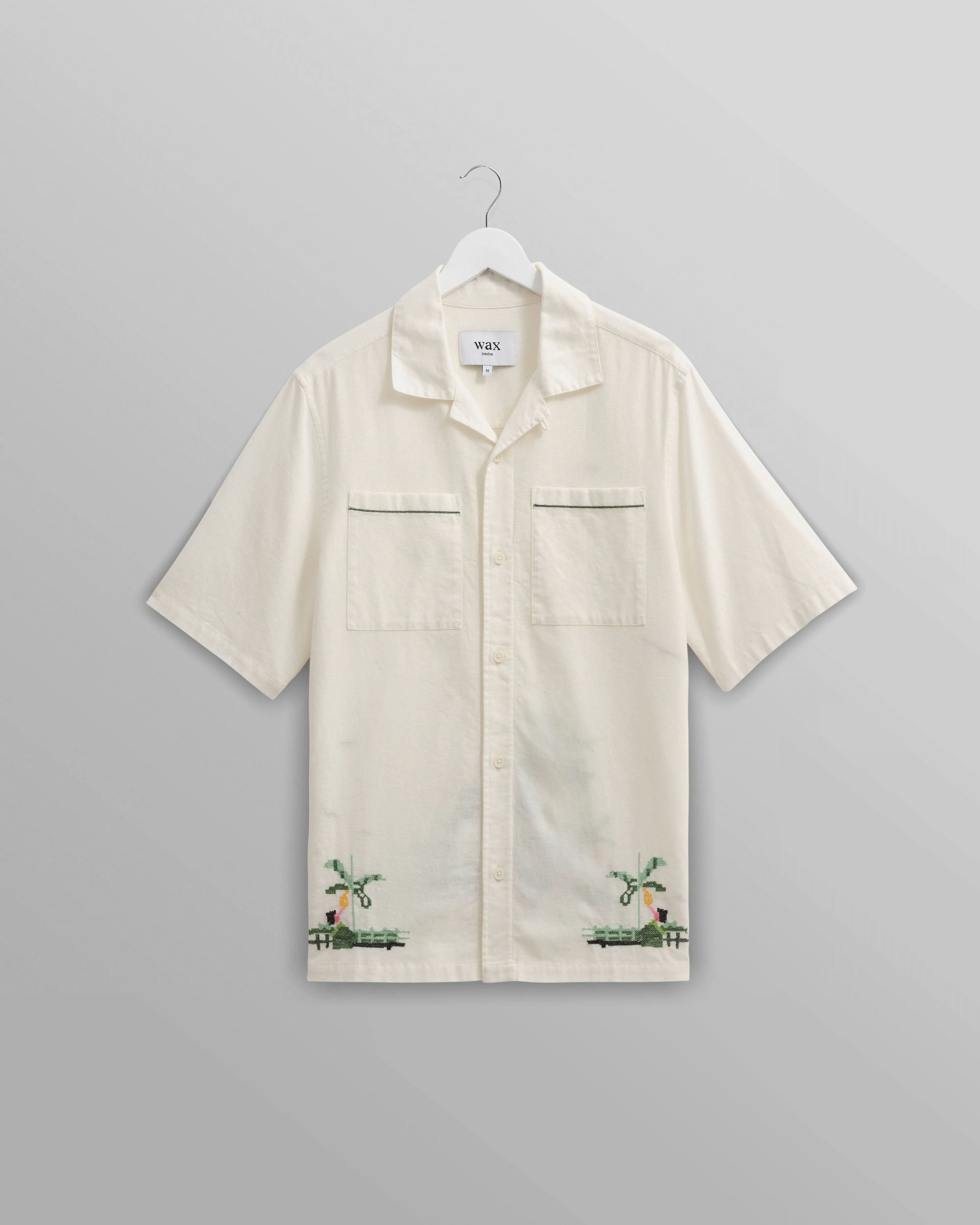 Newton - Ecru Paradise Stitch Short Sleeve Shirt