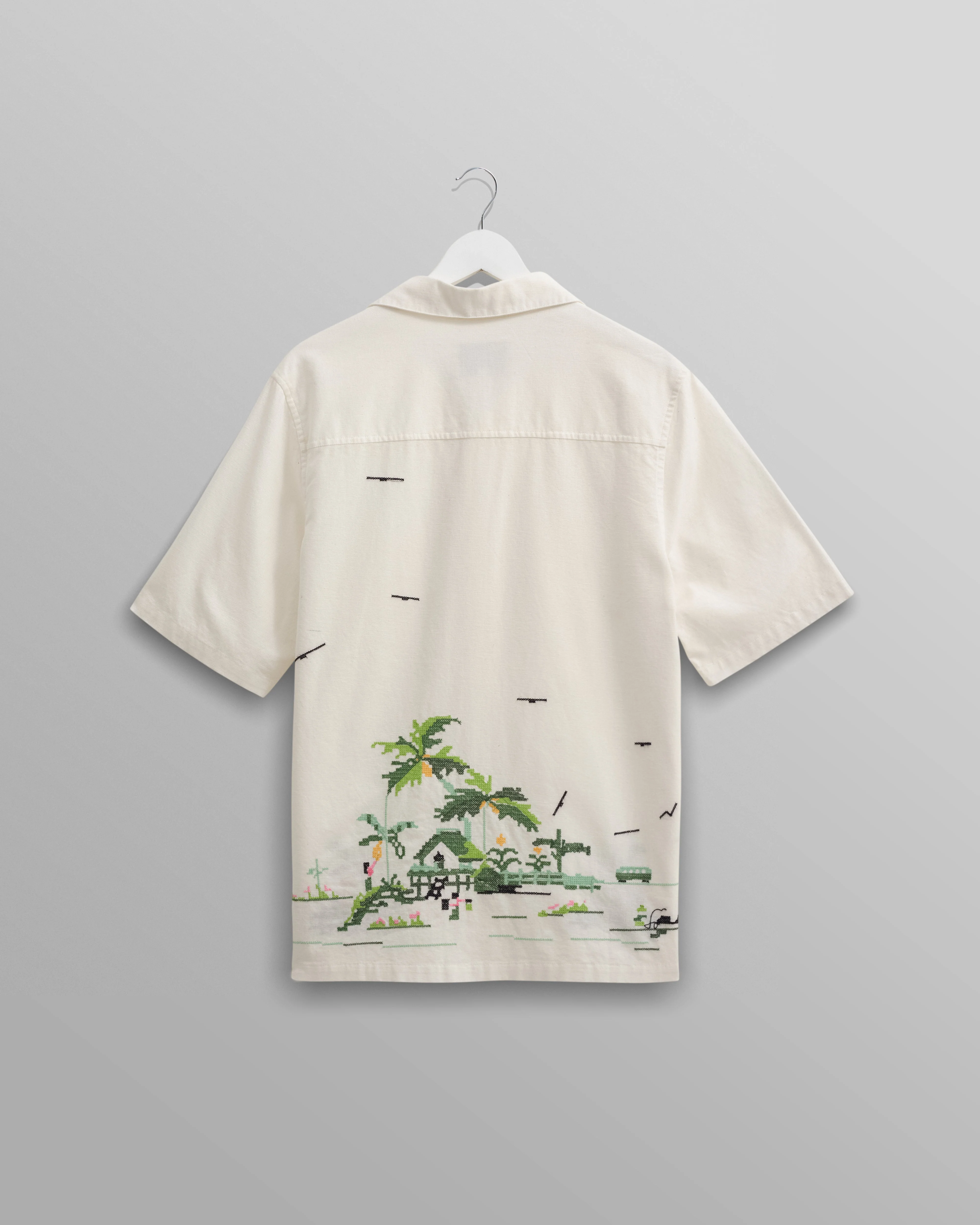 Newton - Ecru Paradise Stitch Short Sleeve Shirt - Image 11