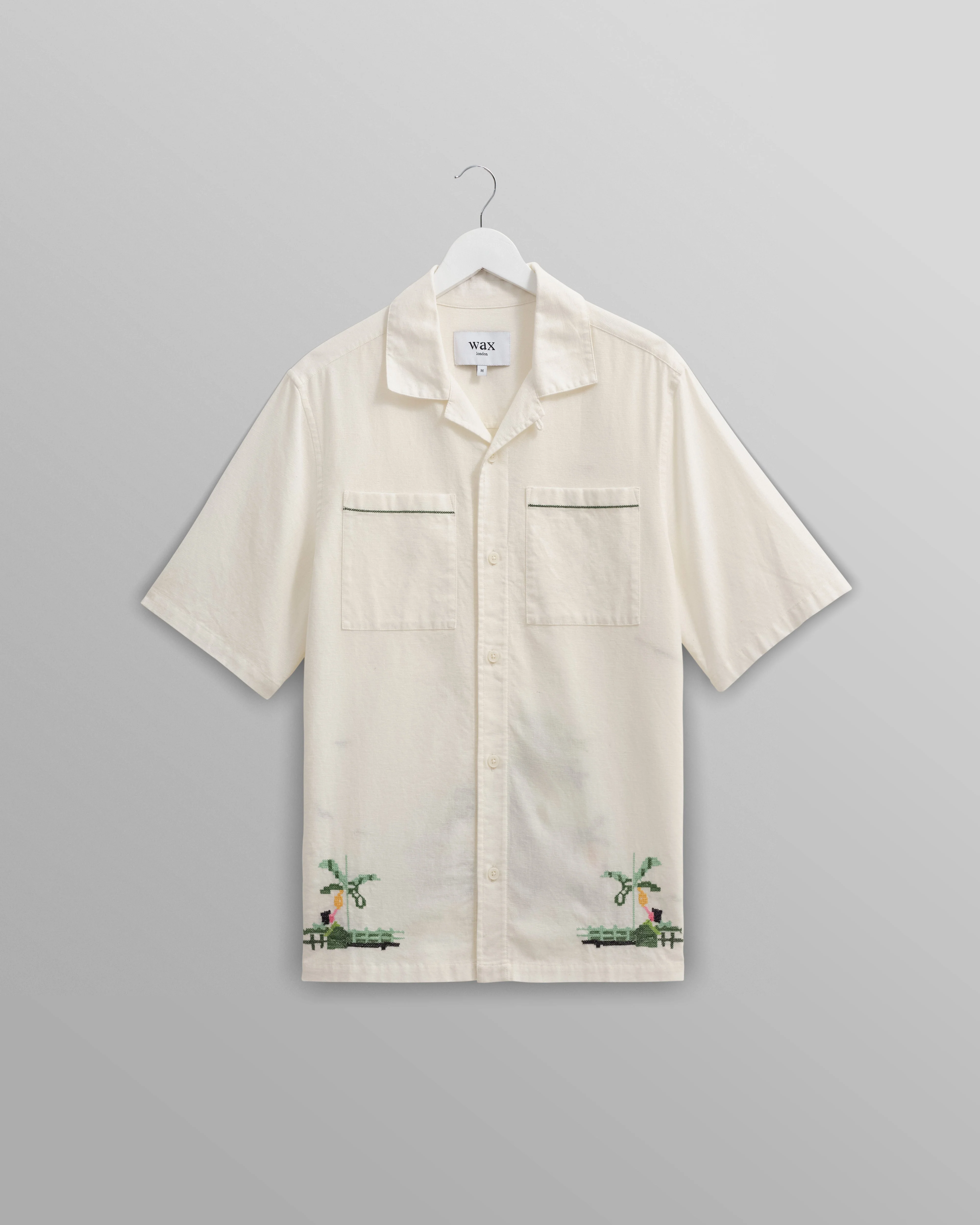 Newton - Ecru Paradise Stitch Short Sleeve Shirt - Image 9