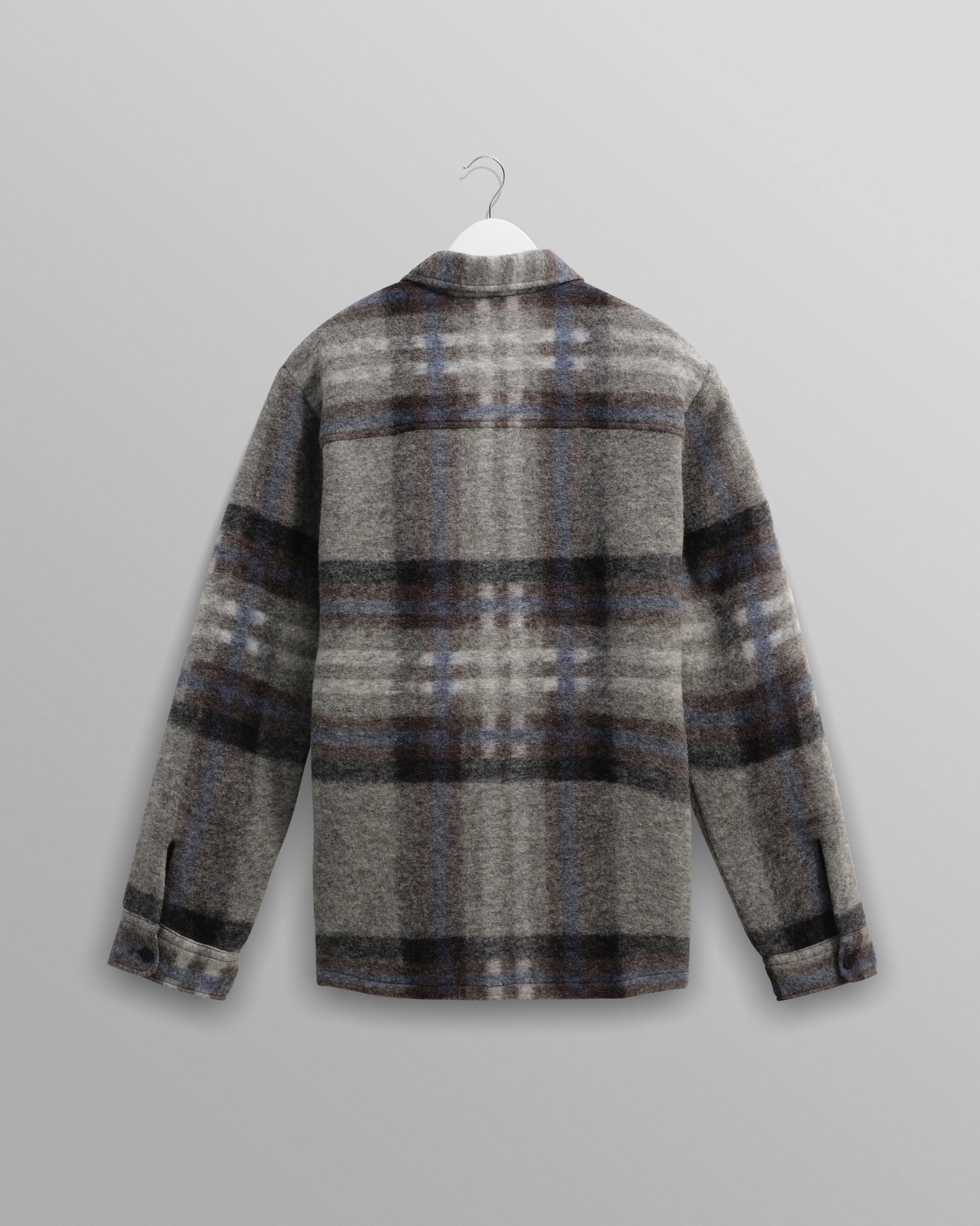 Nolan - Grey And Blue Check Wool Overshirt - Image 8
