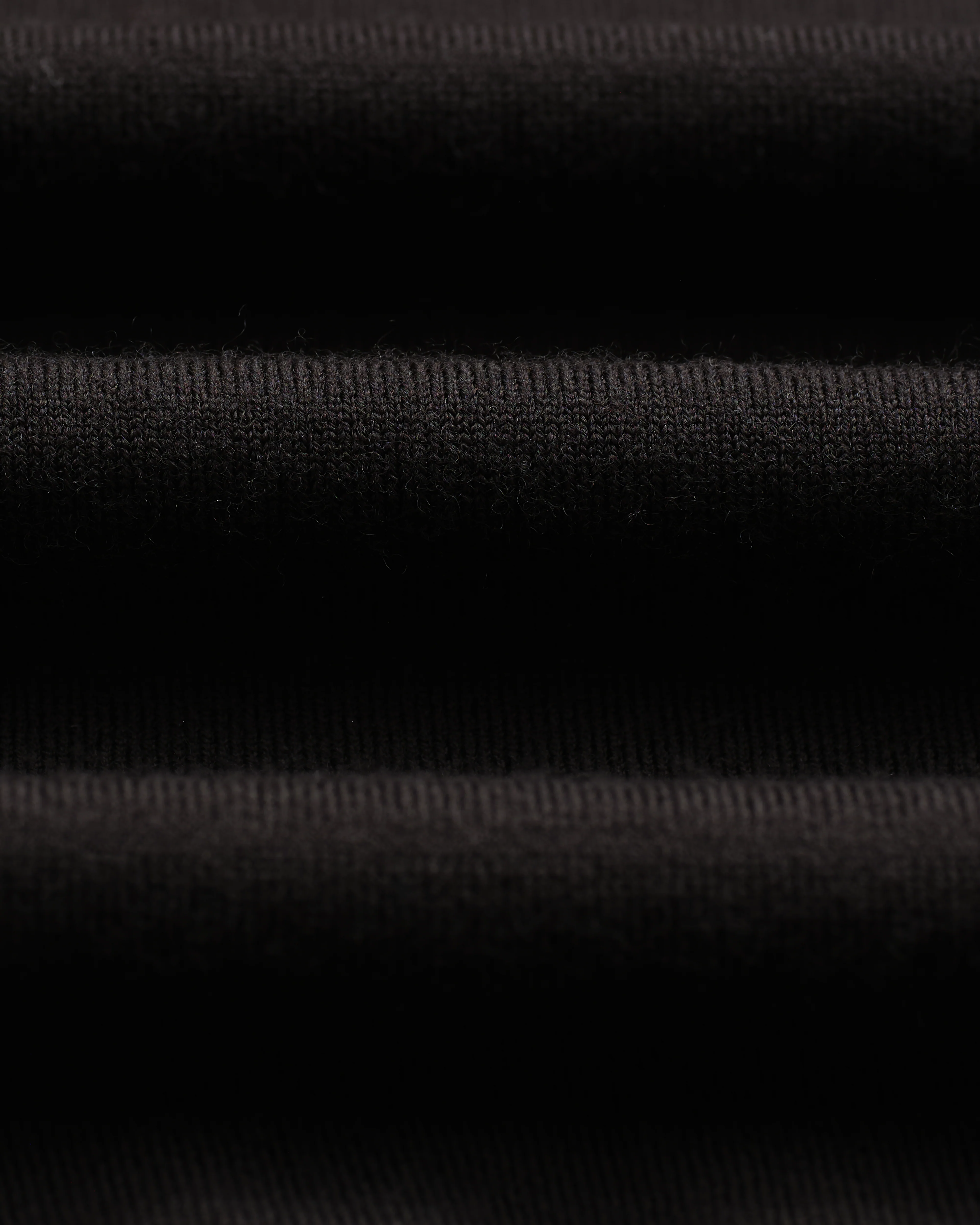 Oban - Black Worsted Wool Knitted Polo - Image 9