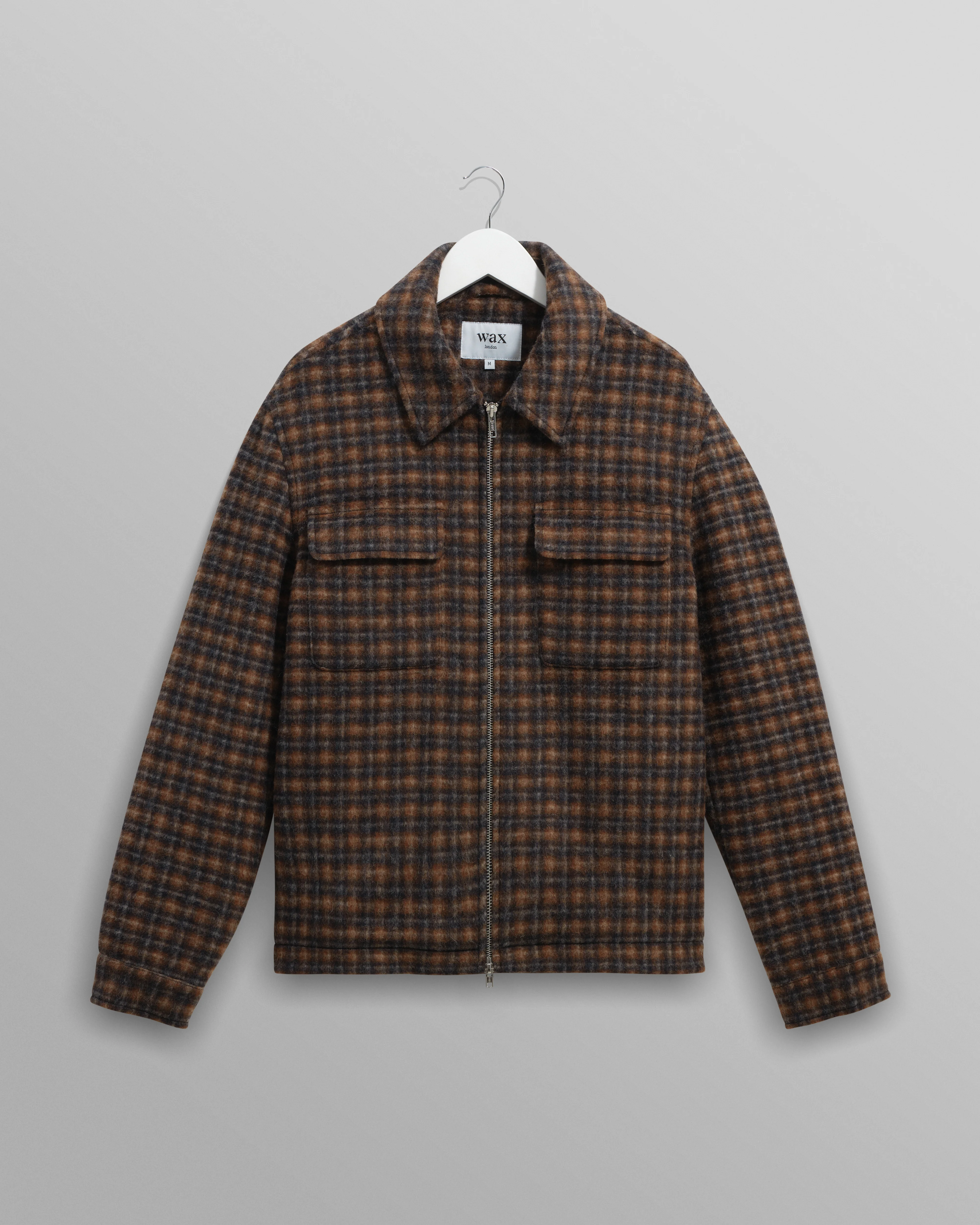 Osier - Navy And Brown Drawn-Check Wool Jacket