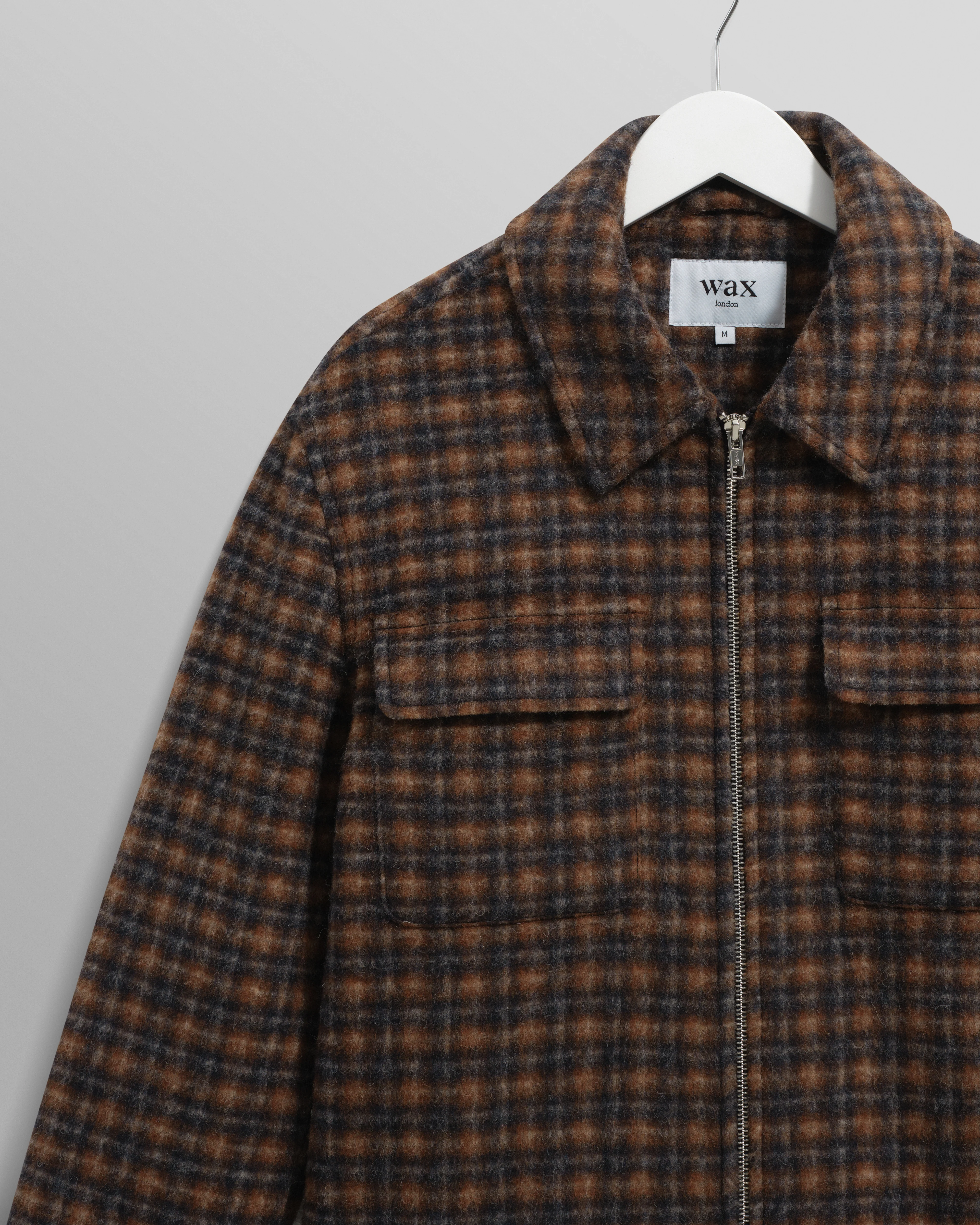 Osier - Navy And Brown Drawn-Check Wool Jacket - Image 7