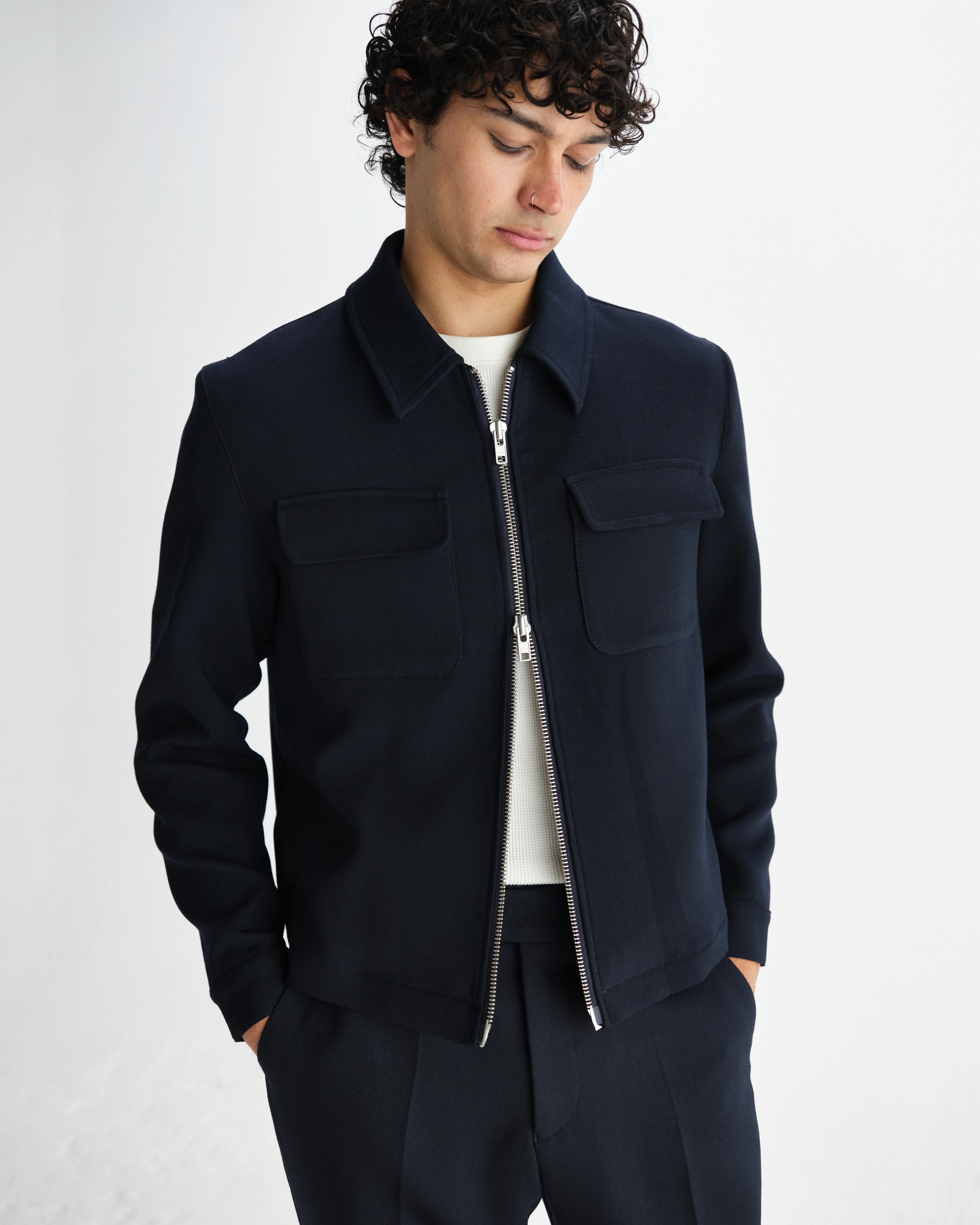 Osier - Navy Heavy Twill Jacket - Image 2