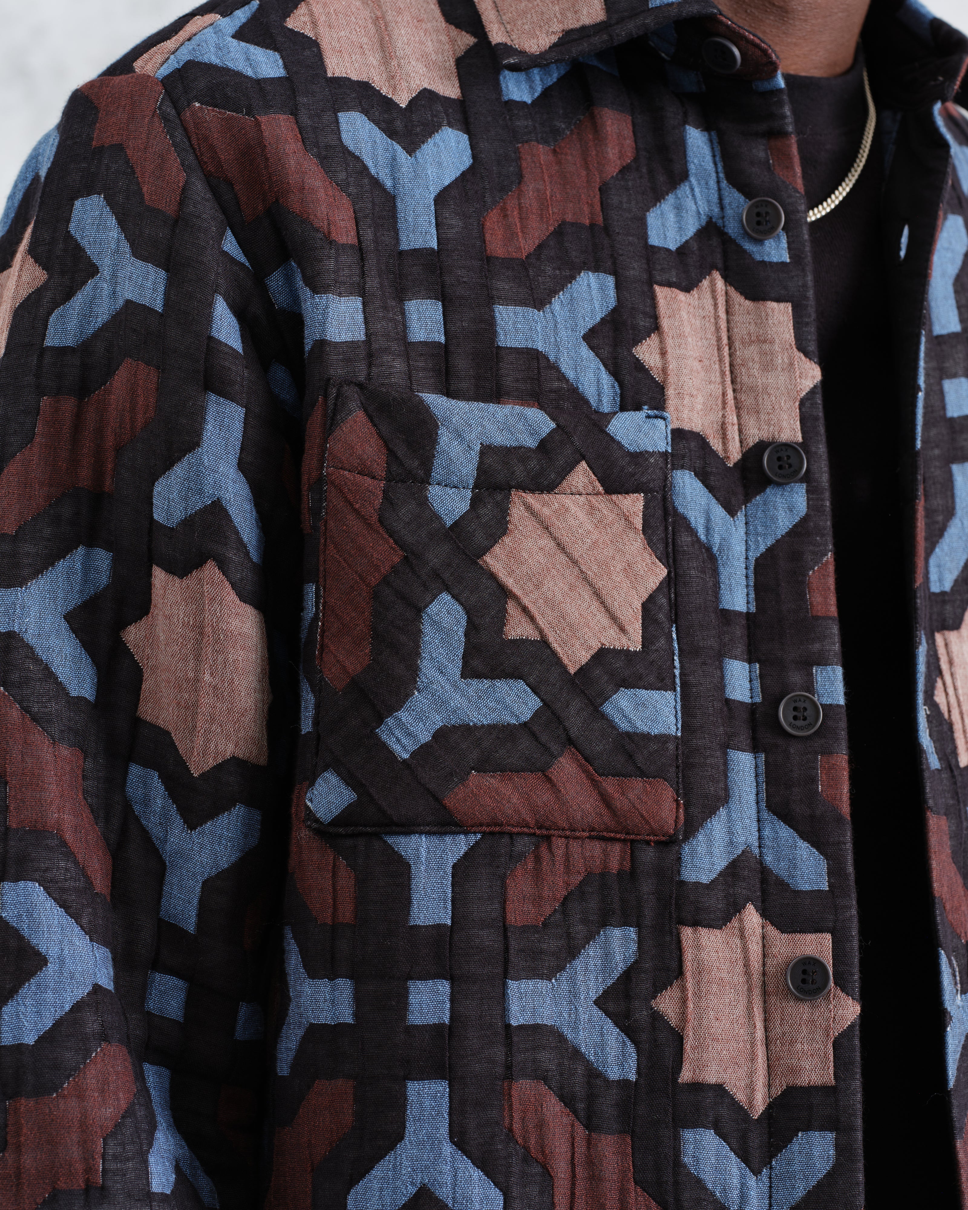 Otto - Multicolour Geometric Jacquard Overshirt - Image 3