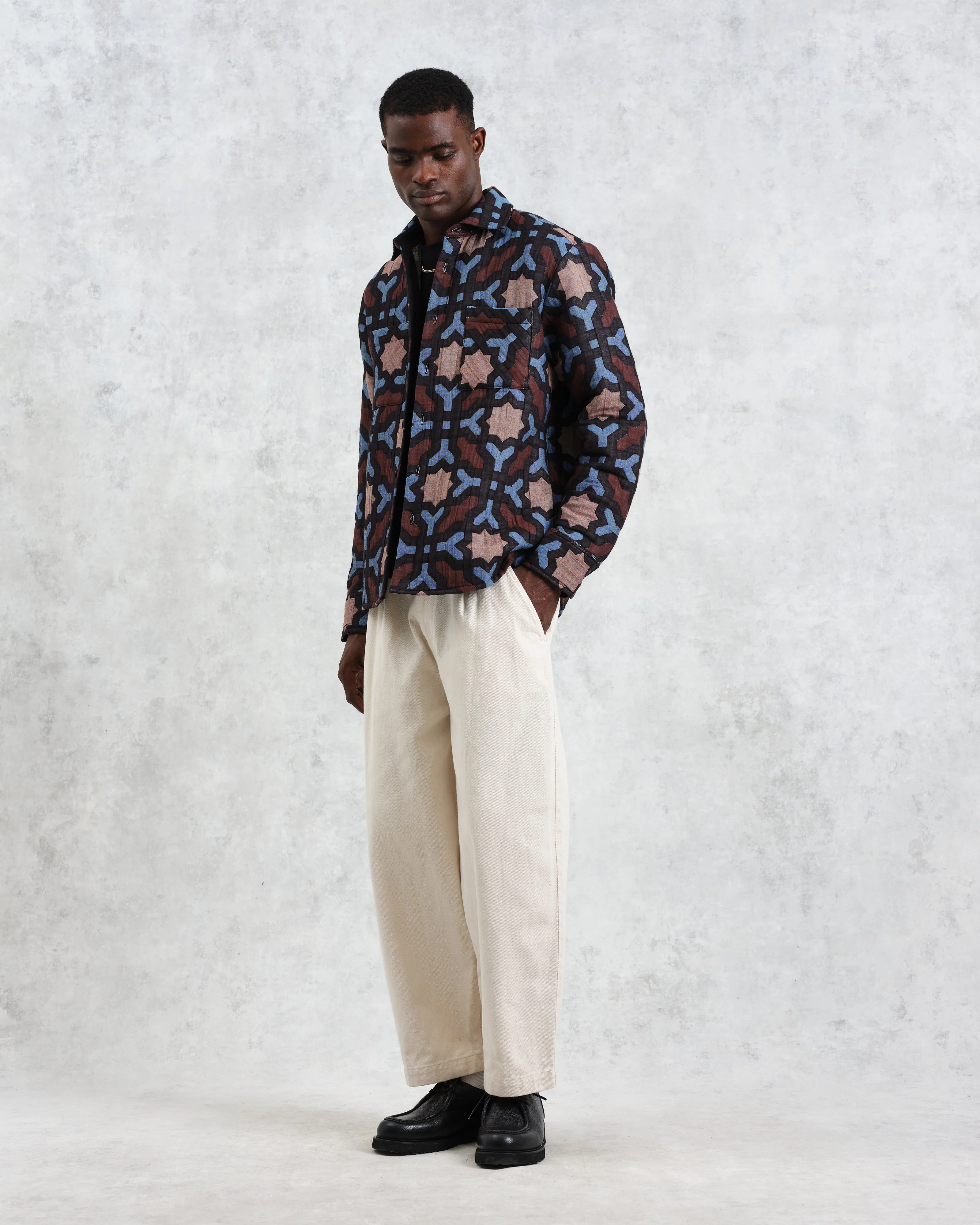 Otto - Multicolour Geometric Jacquard Overshirt - Image 4