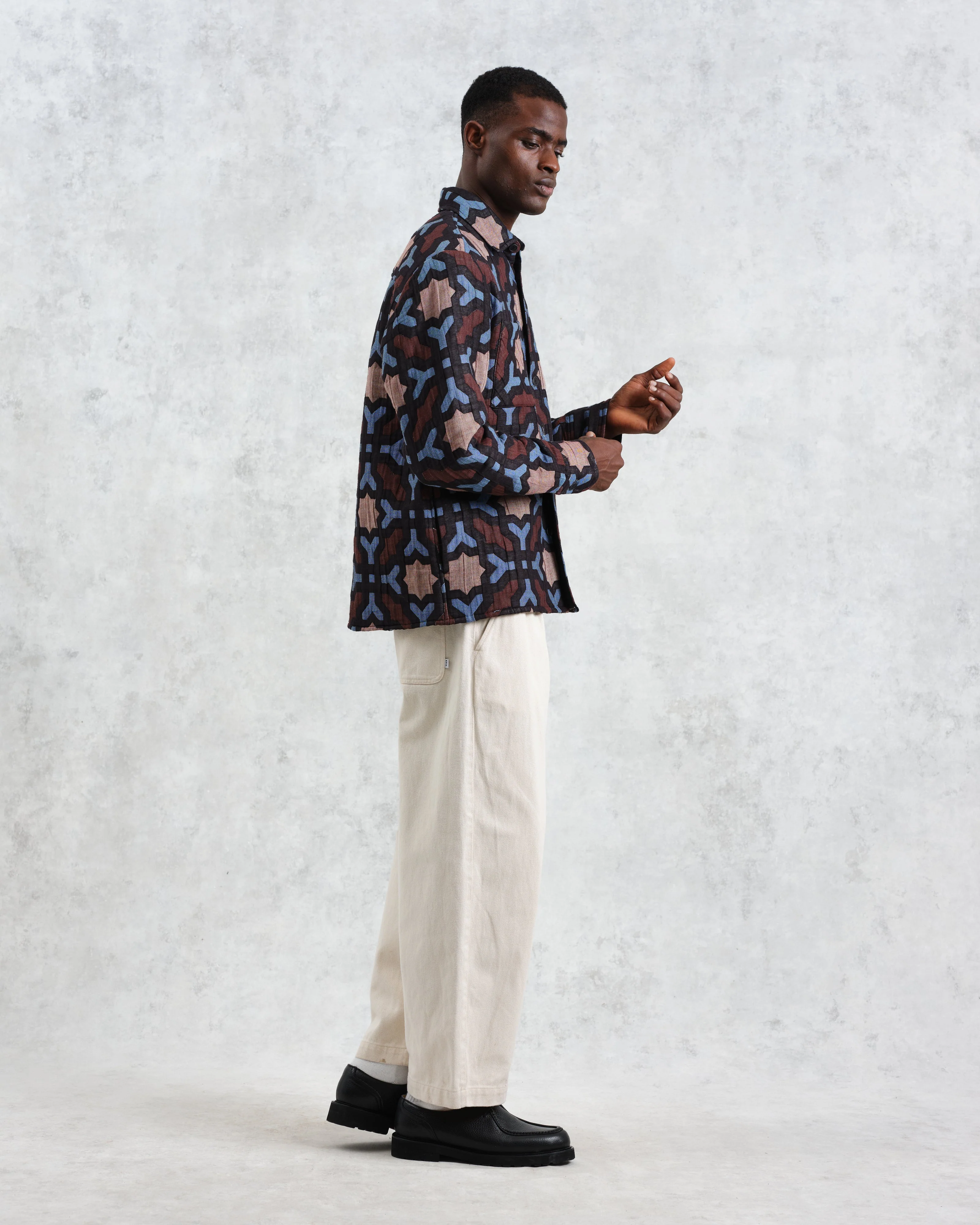 Otto - Multicolour Geometric Jacquard Overshirt - Image 5