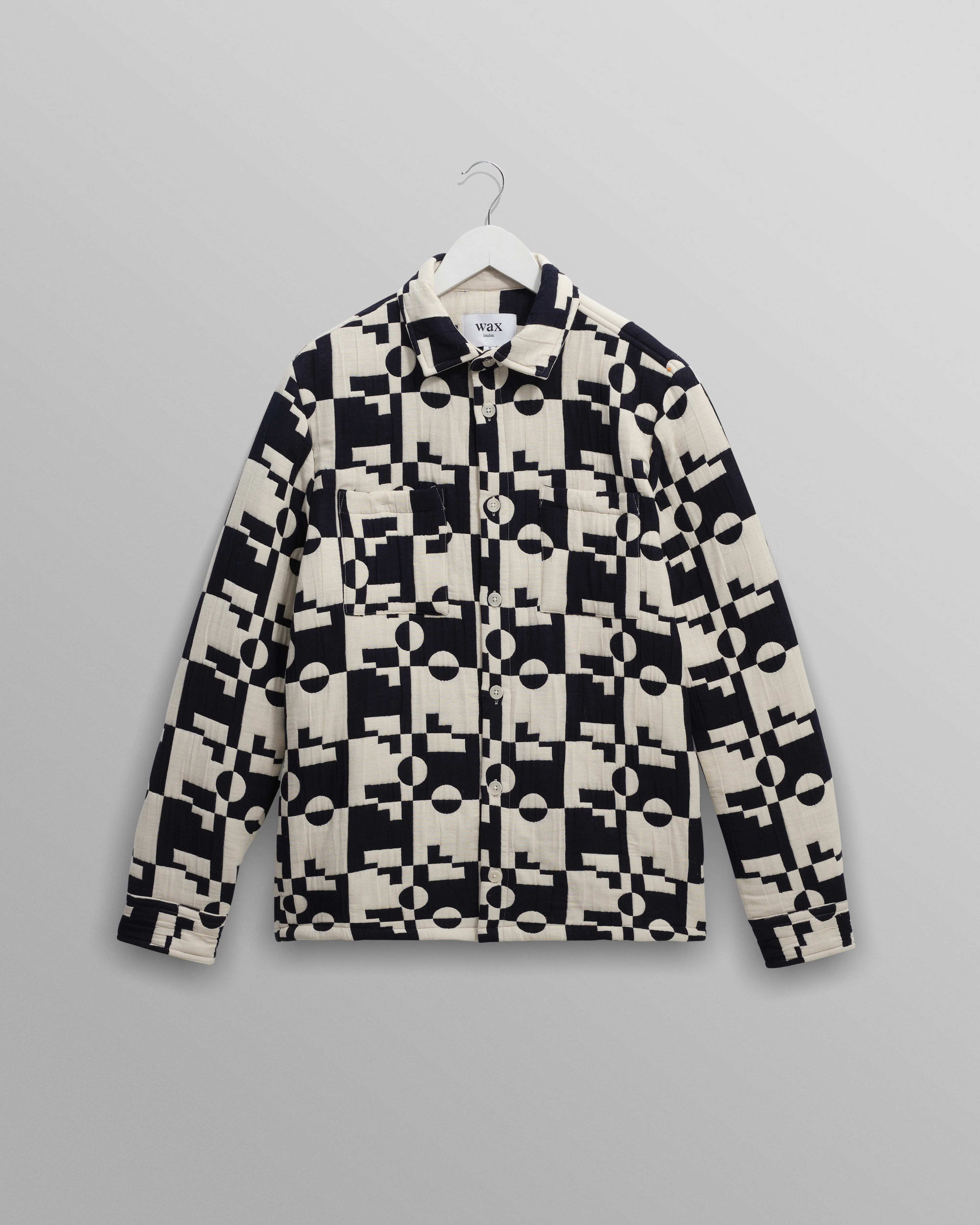 Otto - Navy And Ecru Jigsaw Jacquard Overshirt
