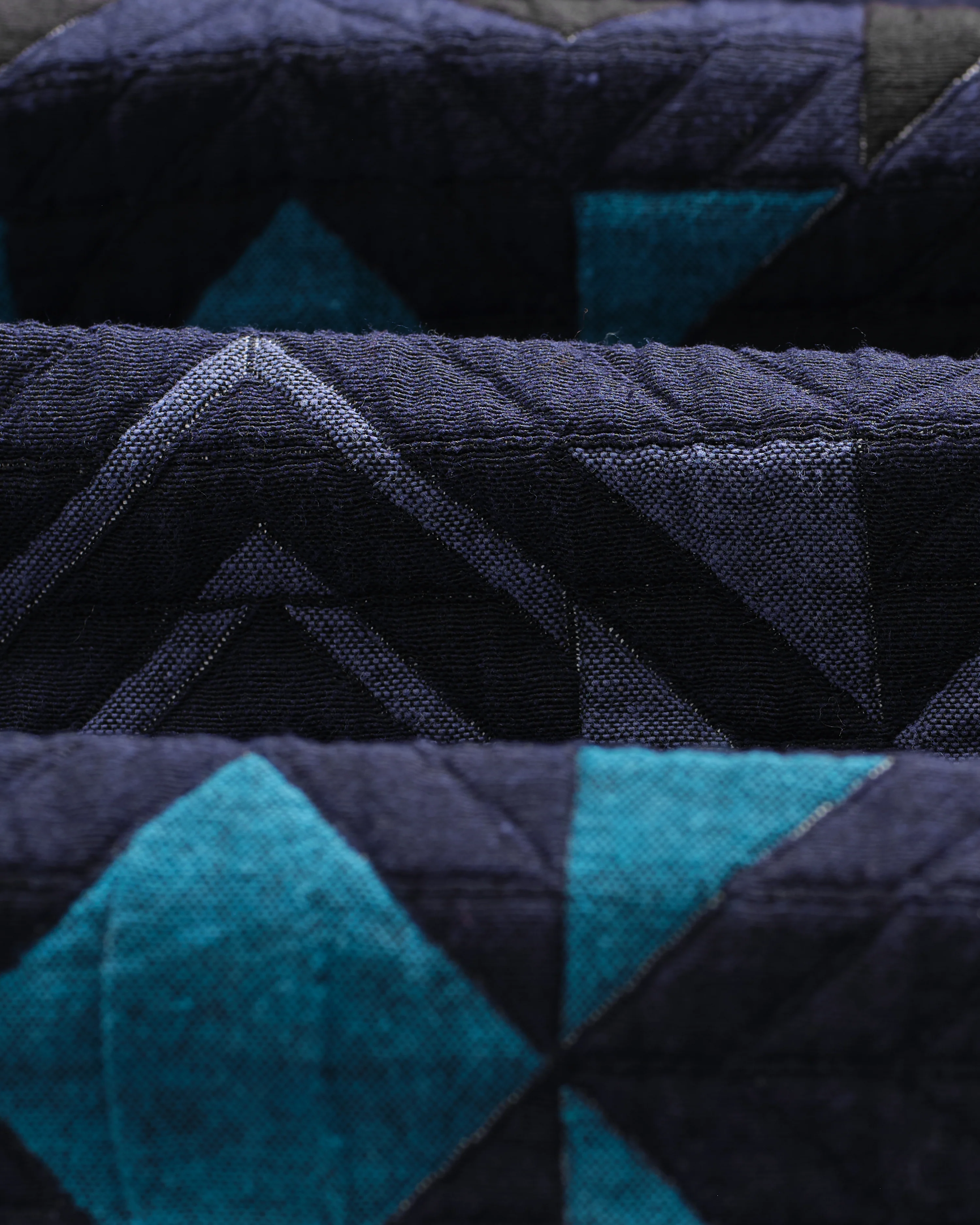 Otto - Navy And Teal Blanket Quilted Overshirt - Image 9