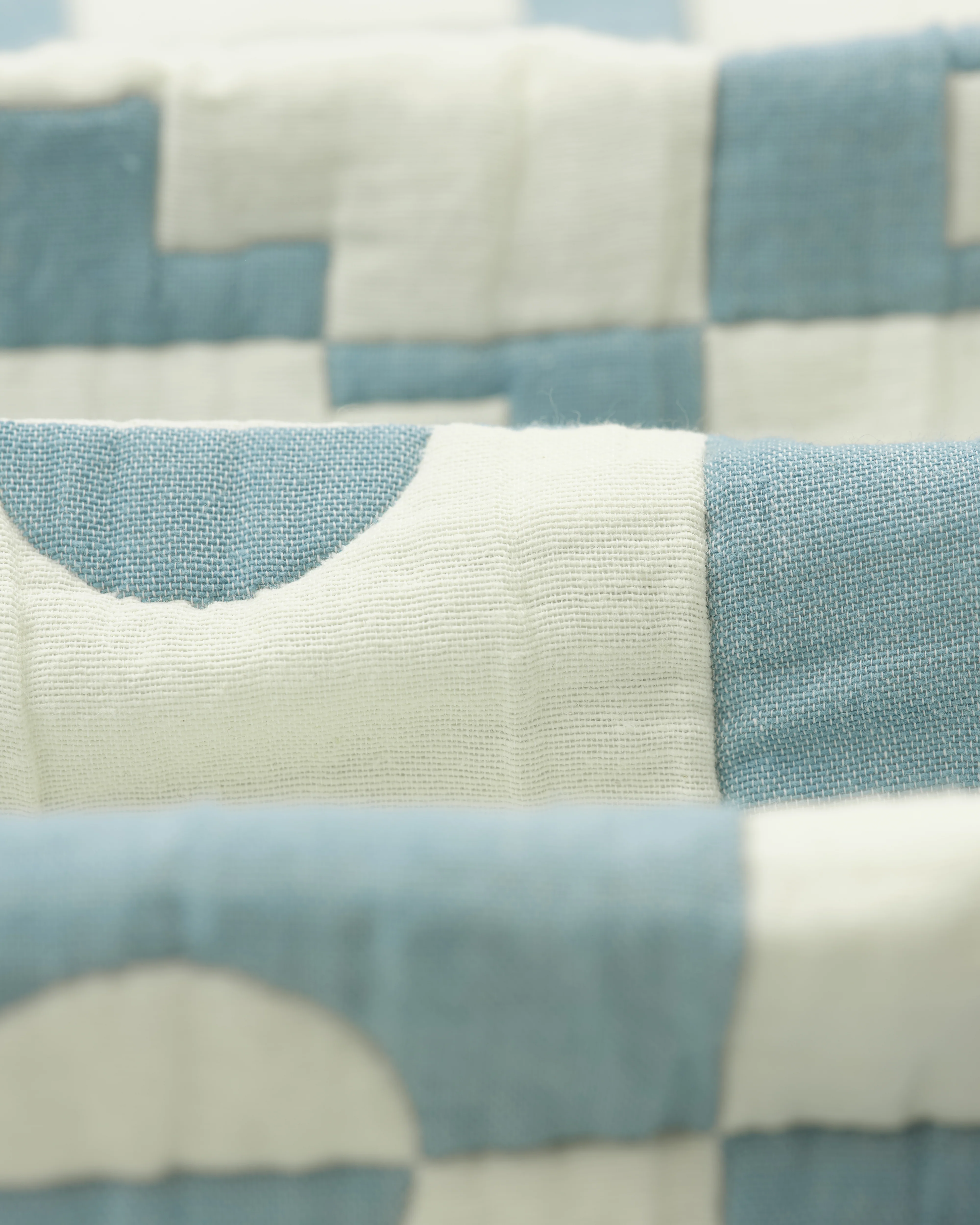 Otto - Pale Blue And Ecru Jigsaw Jacquard Overshirt - Image 10