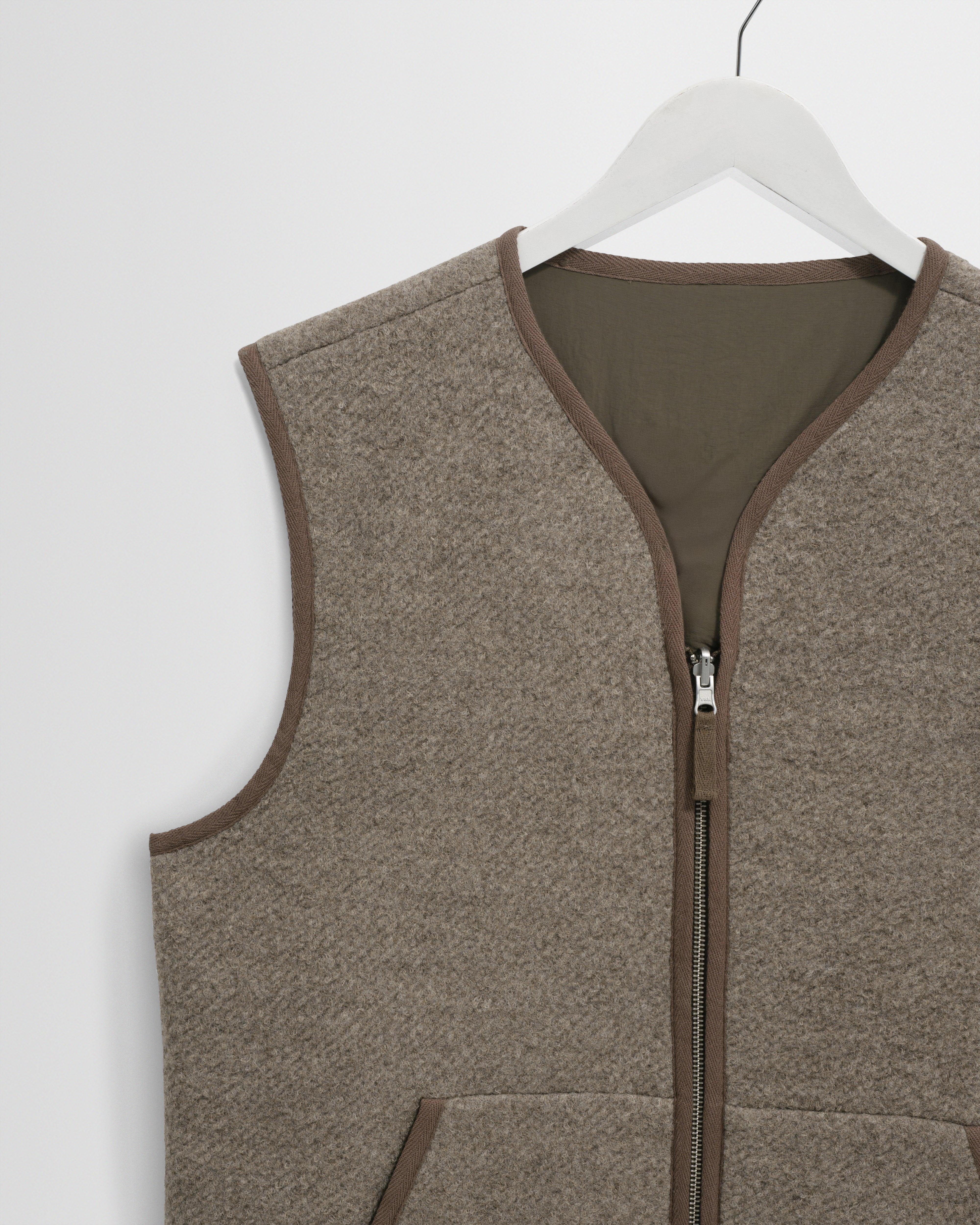 Paragon - Natural Reversible Nylon And Wool Gilet - Image 10