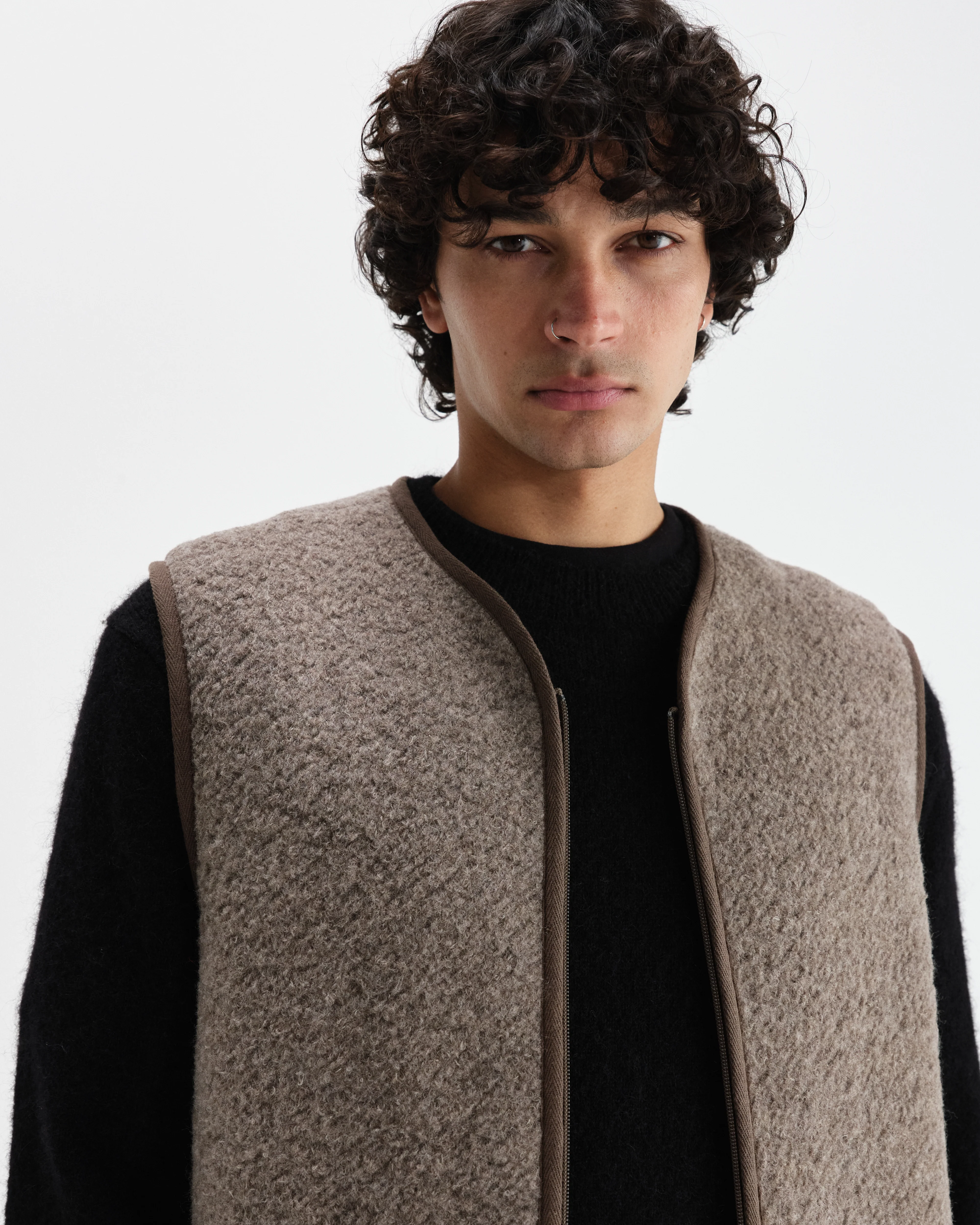 Paragon - Natural Reversible Nylon And Wool Gilet - Image 3