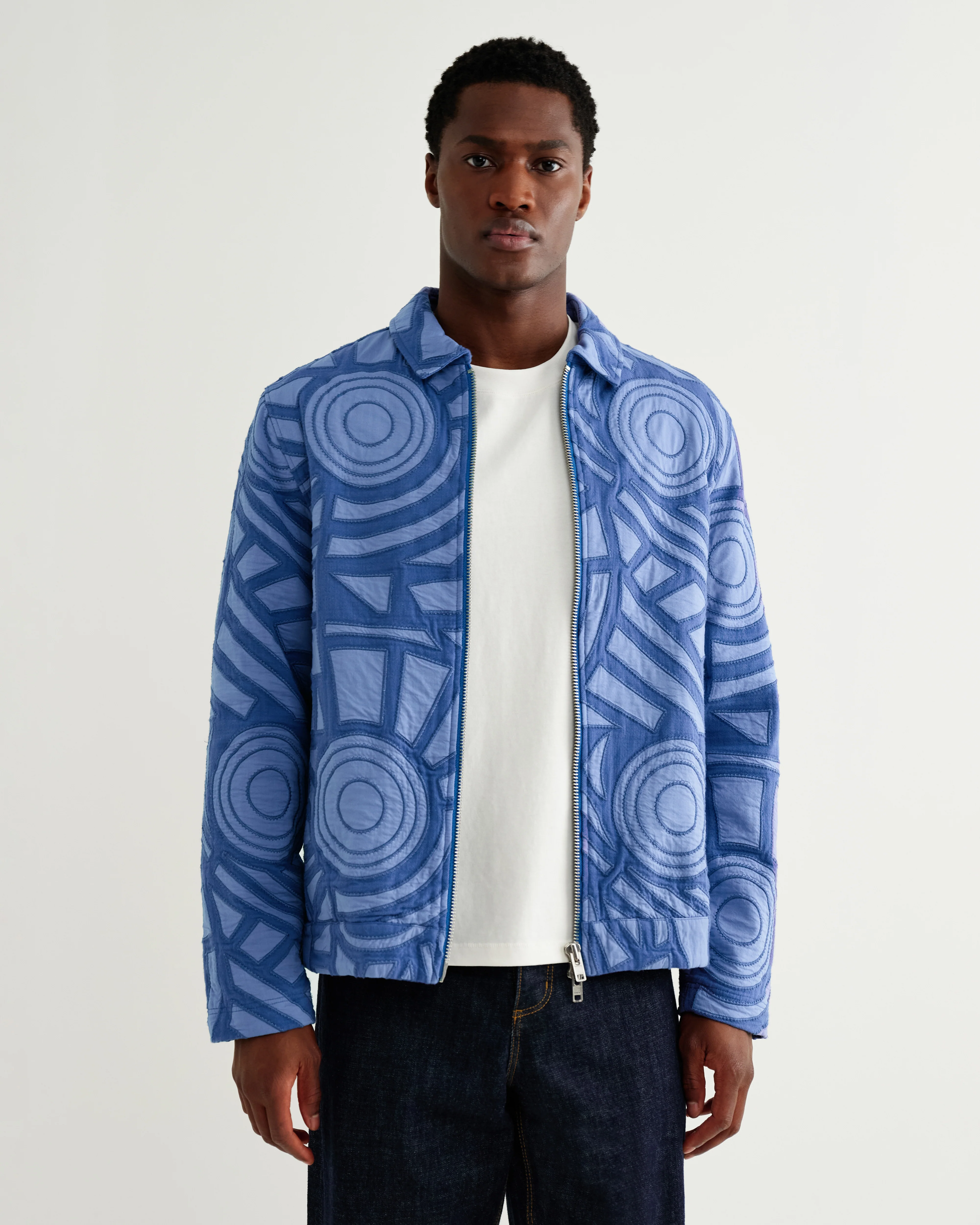 Park - Bright Blue Tonal Applique Jacket - Image 2