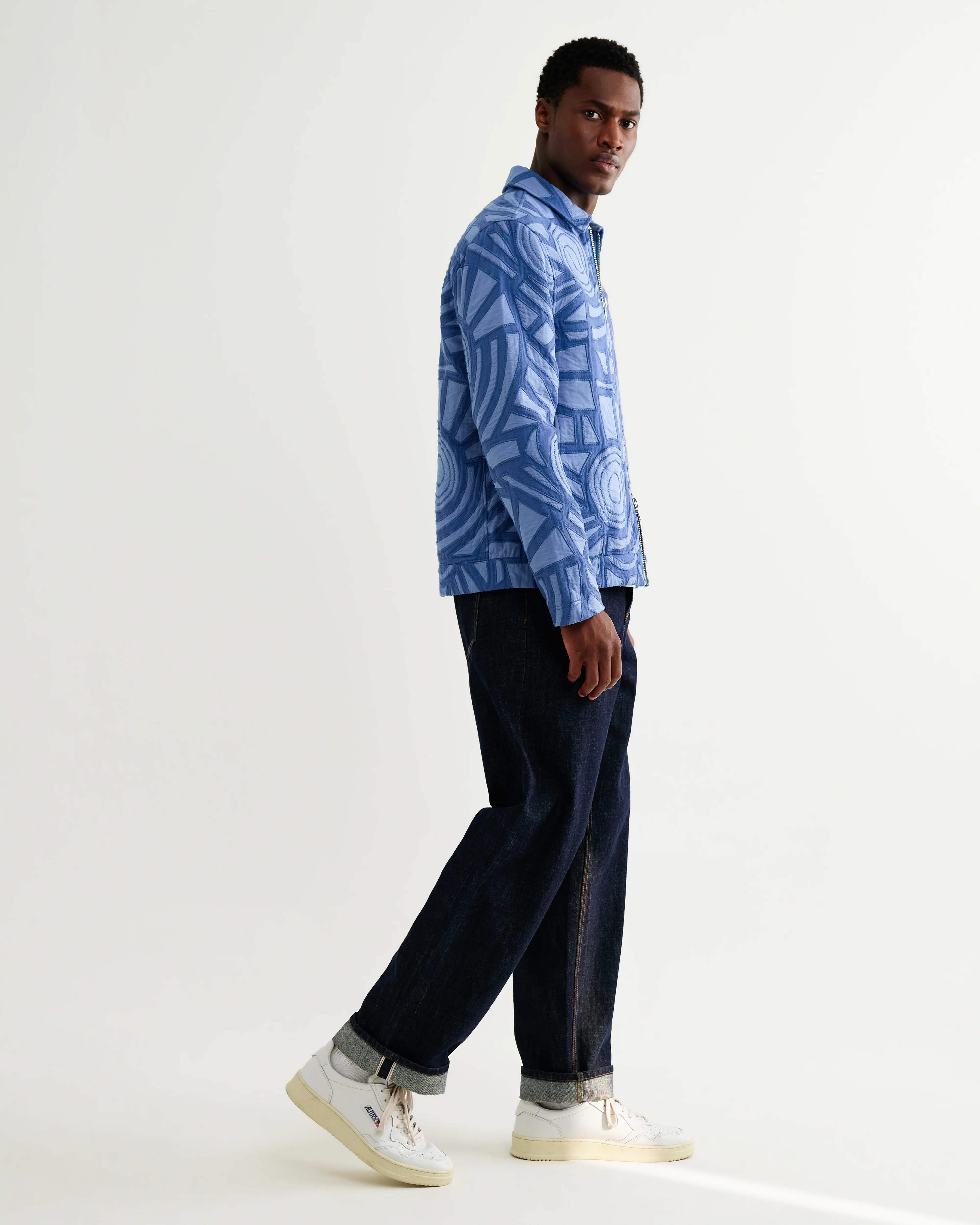 Park - Bright Blue Tonal Applique Jacket - Image 5