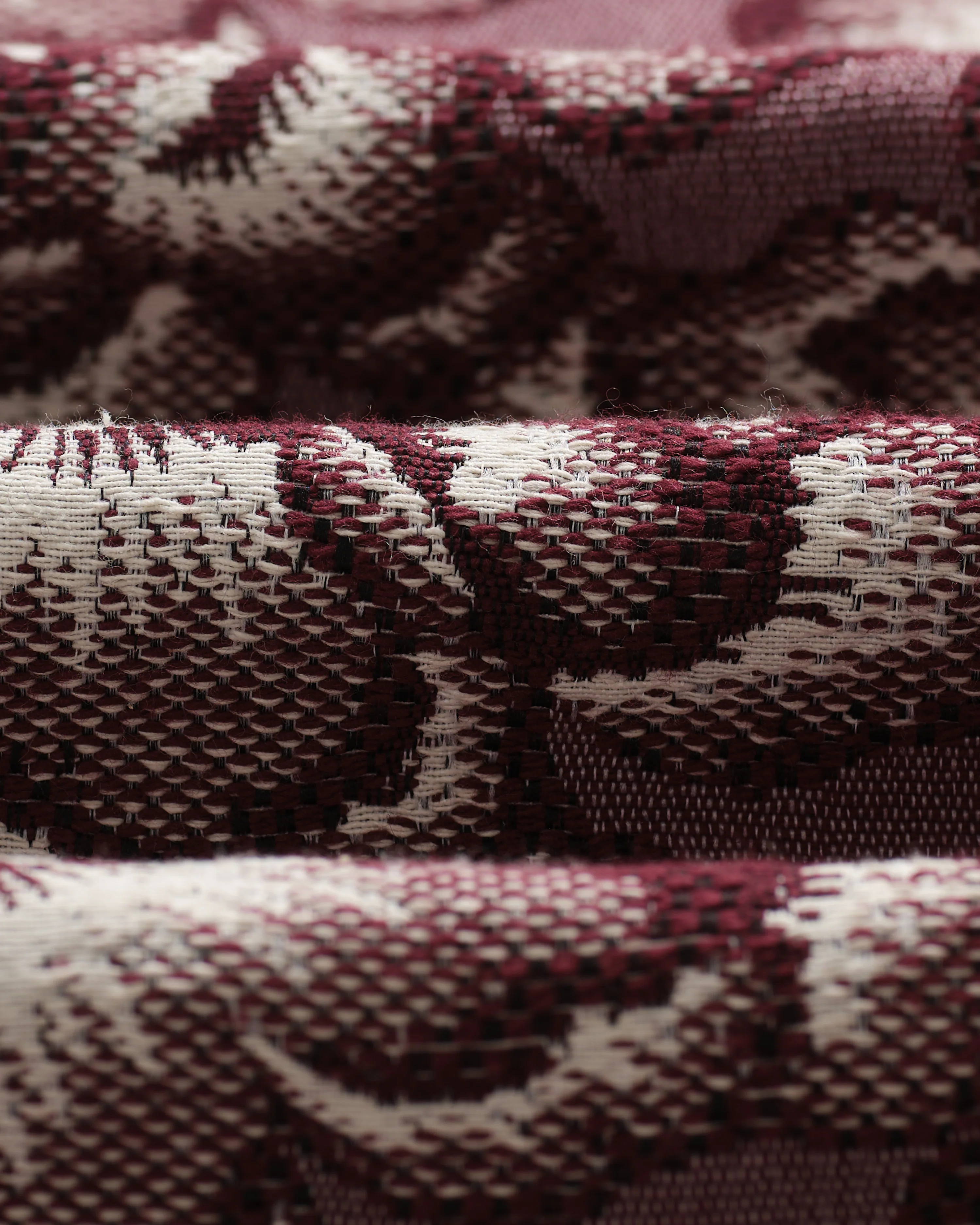 Park - Burgundy And Ecru Floral Jacquard Jacket - Image 9