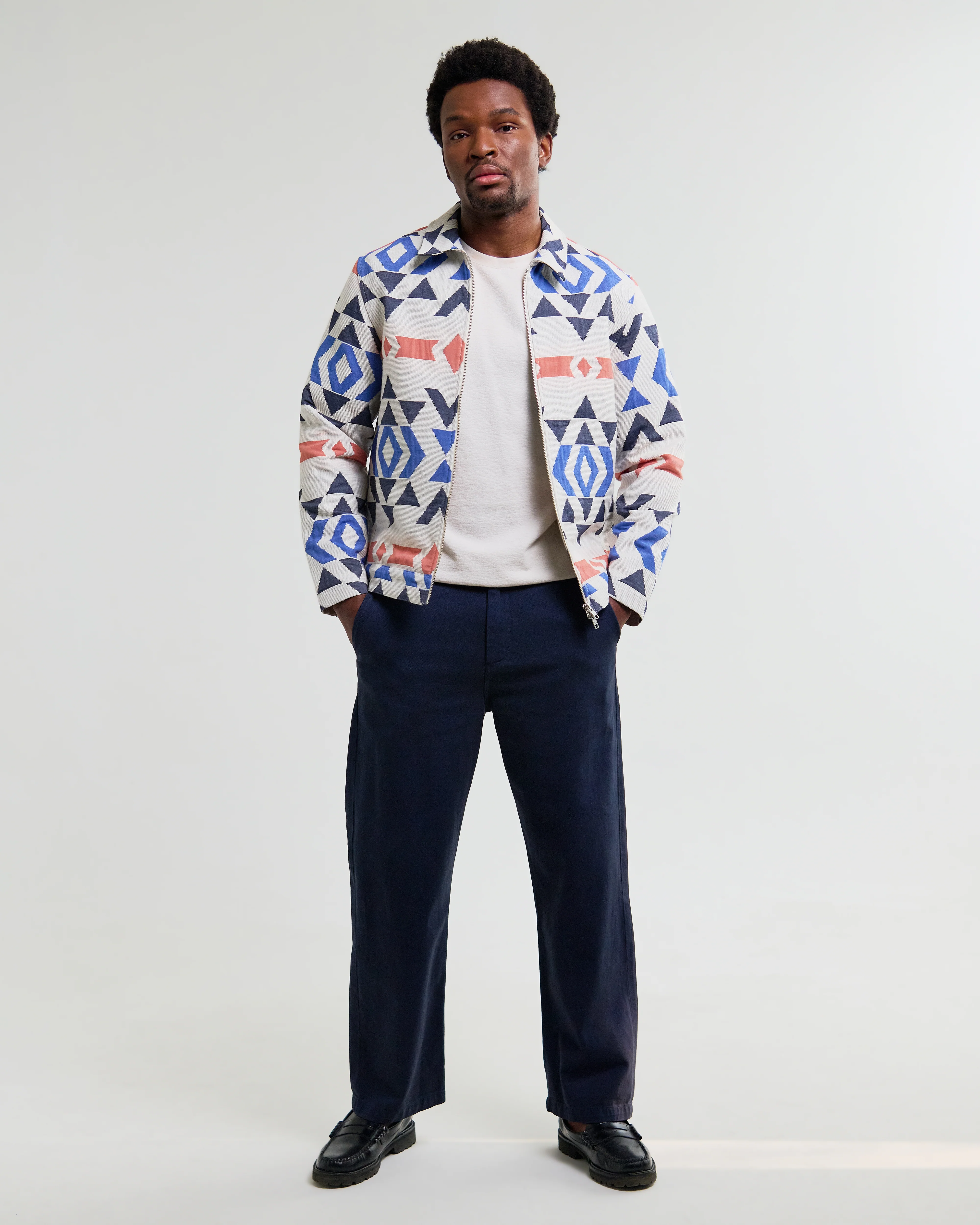 Park - Ecru And Multicolour Aztec Jacquard Jacket - Image 2