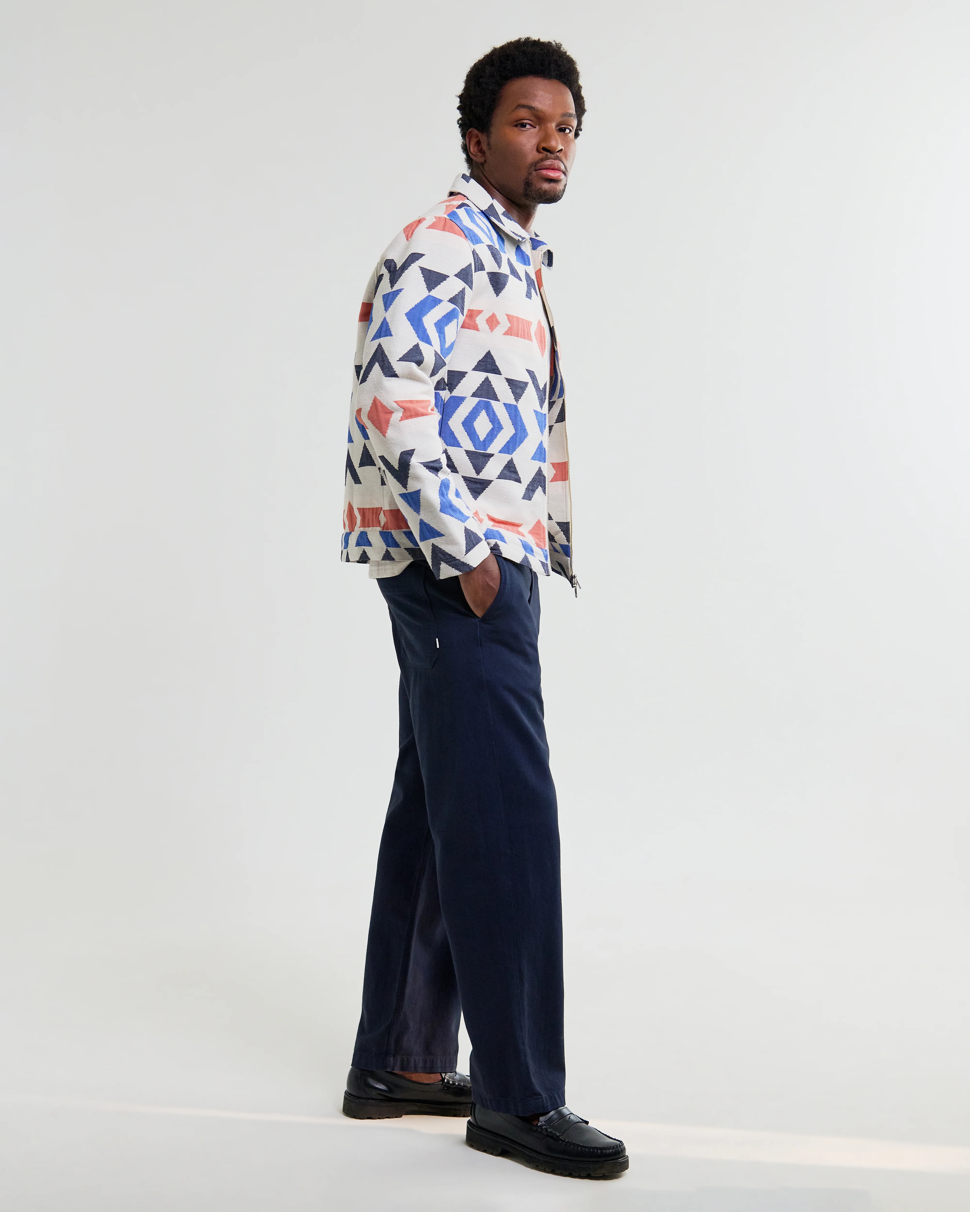 Park - Ecru And Multicolour Aztec Jacquard Jacket - Image 6