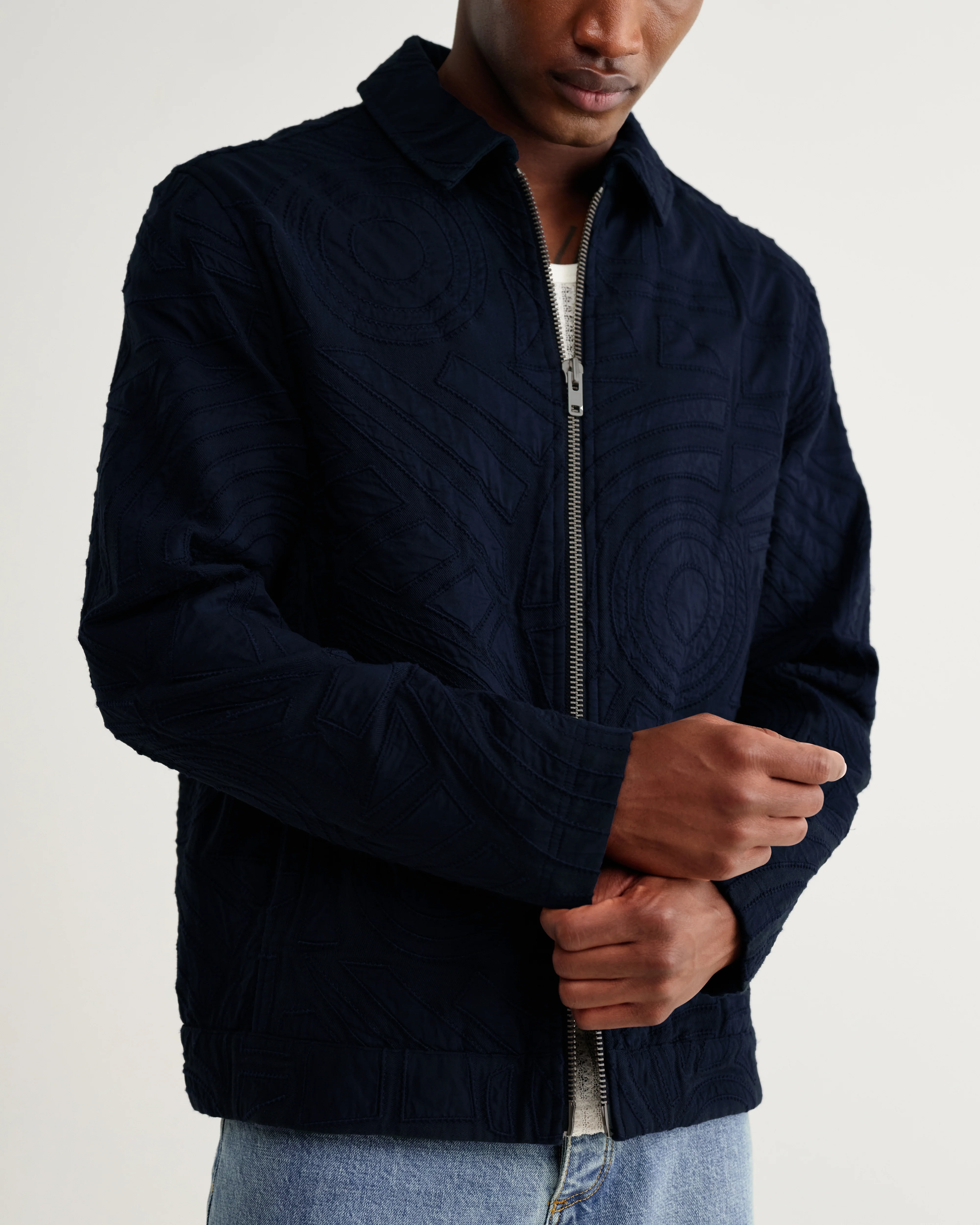 Park - Navy Tonal Applique Jacket - Image 3