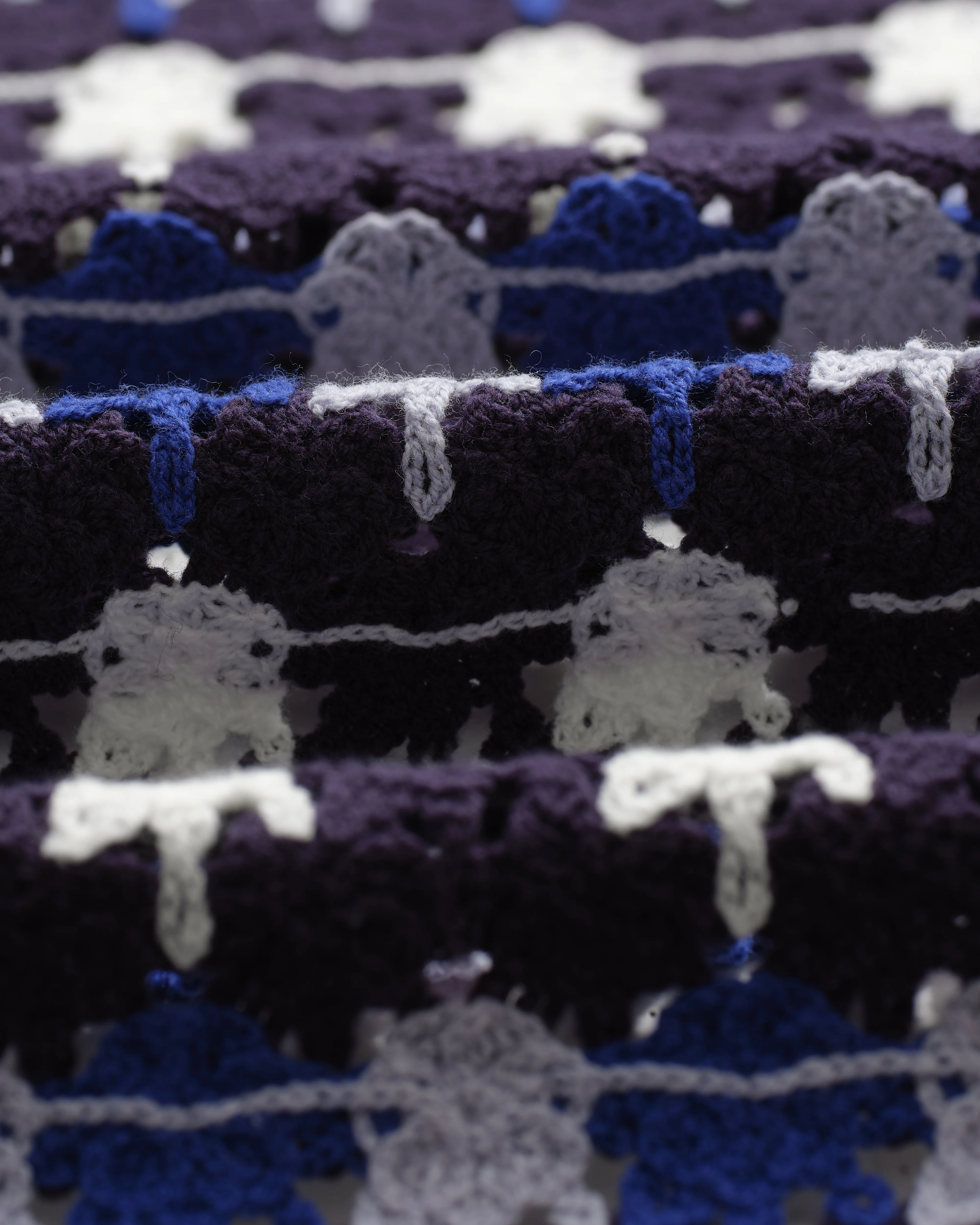 Porto - Navy Splash Crochet Knitted Polo Shirt - Image 10