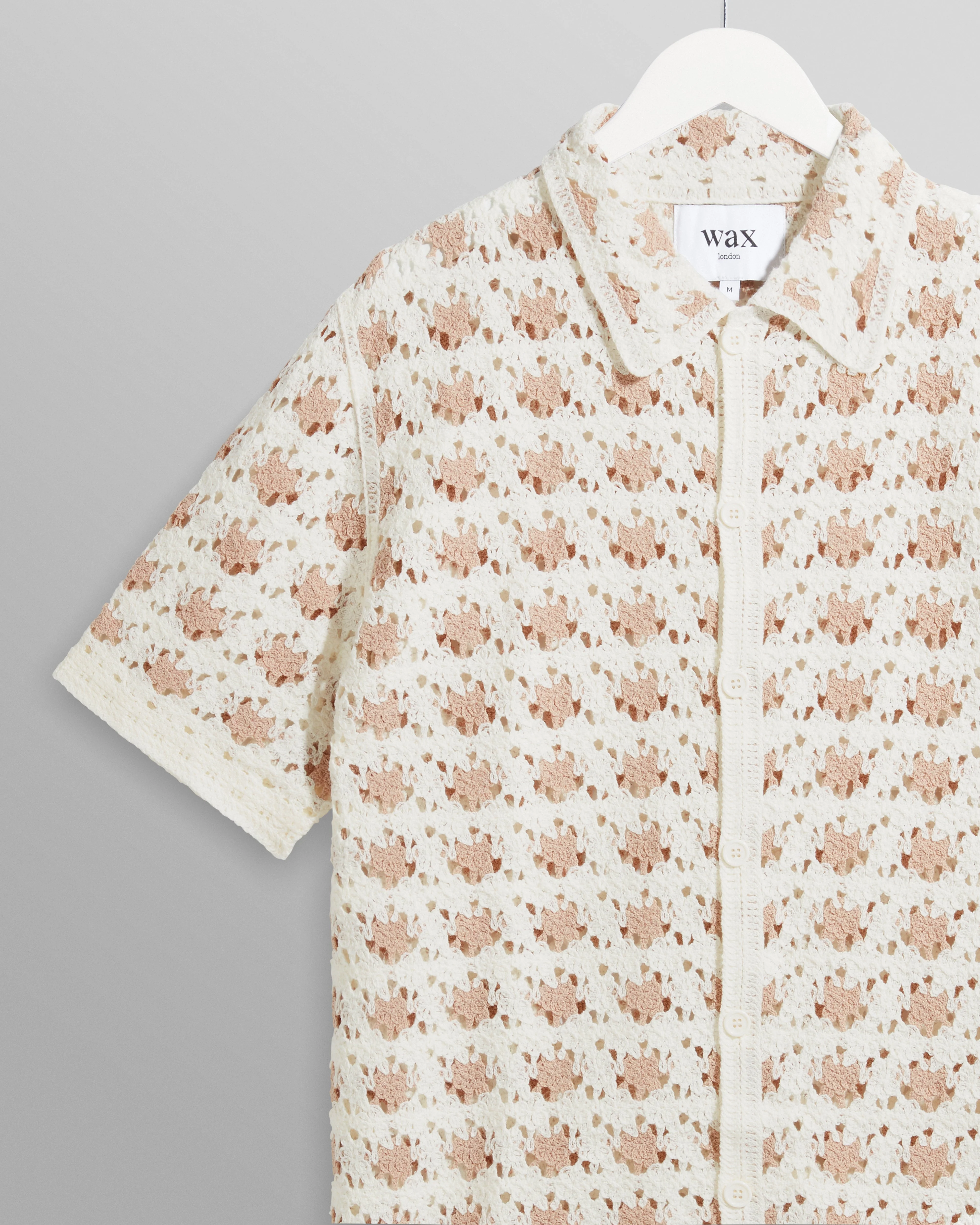 Porto - Ecru Splash Crochet Shirt - Image 9