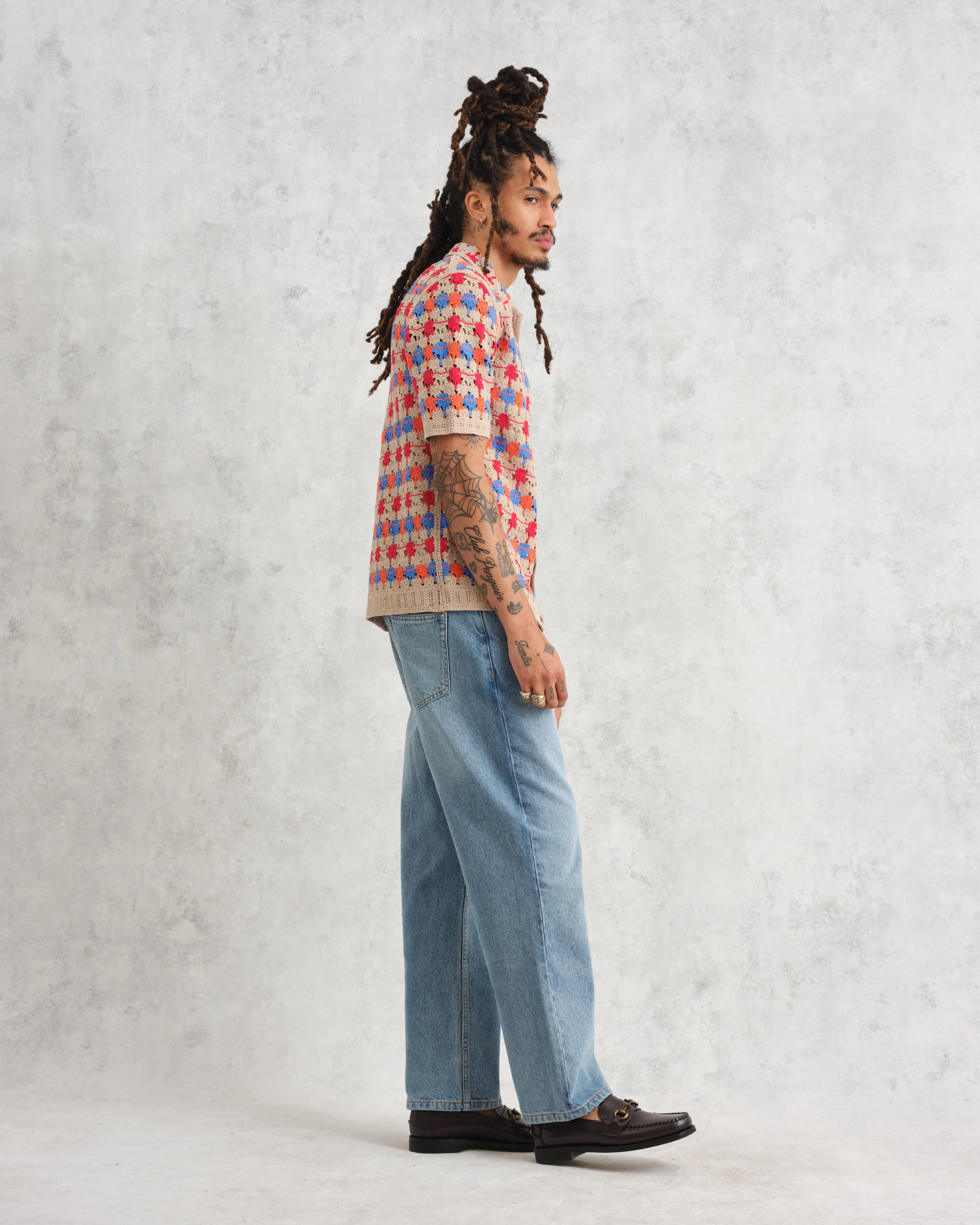 Porto - Multicolour Splash Crochet Shirt - Image 5