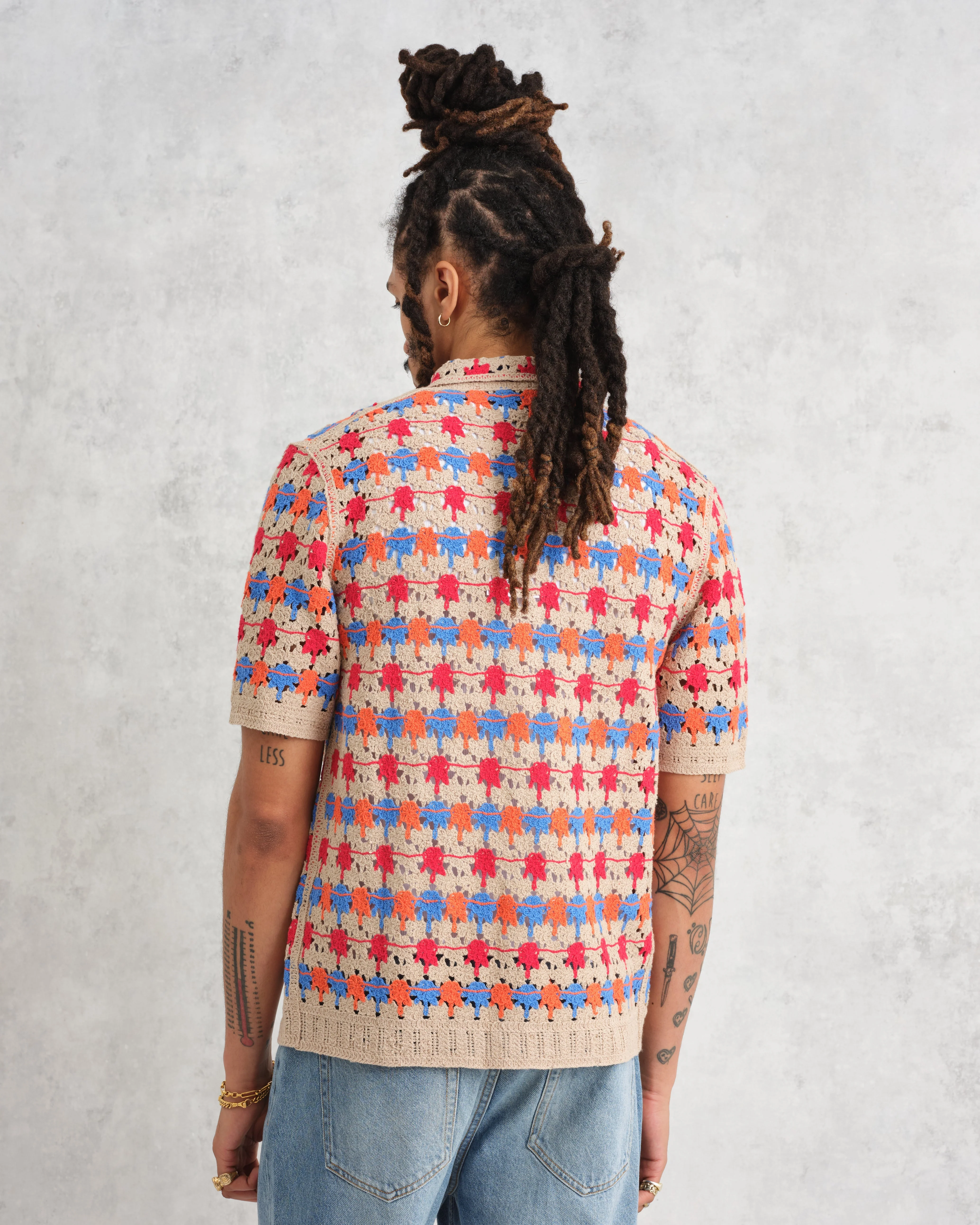 Porto - Multicolour Splash Crochet Shirt - Image 7