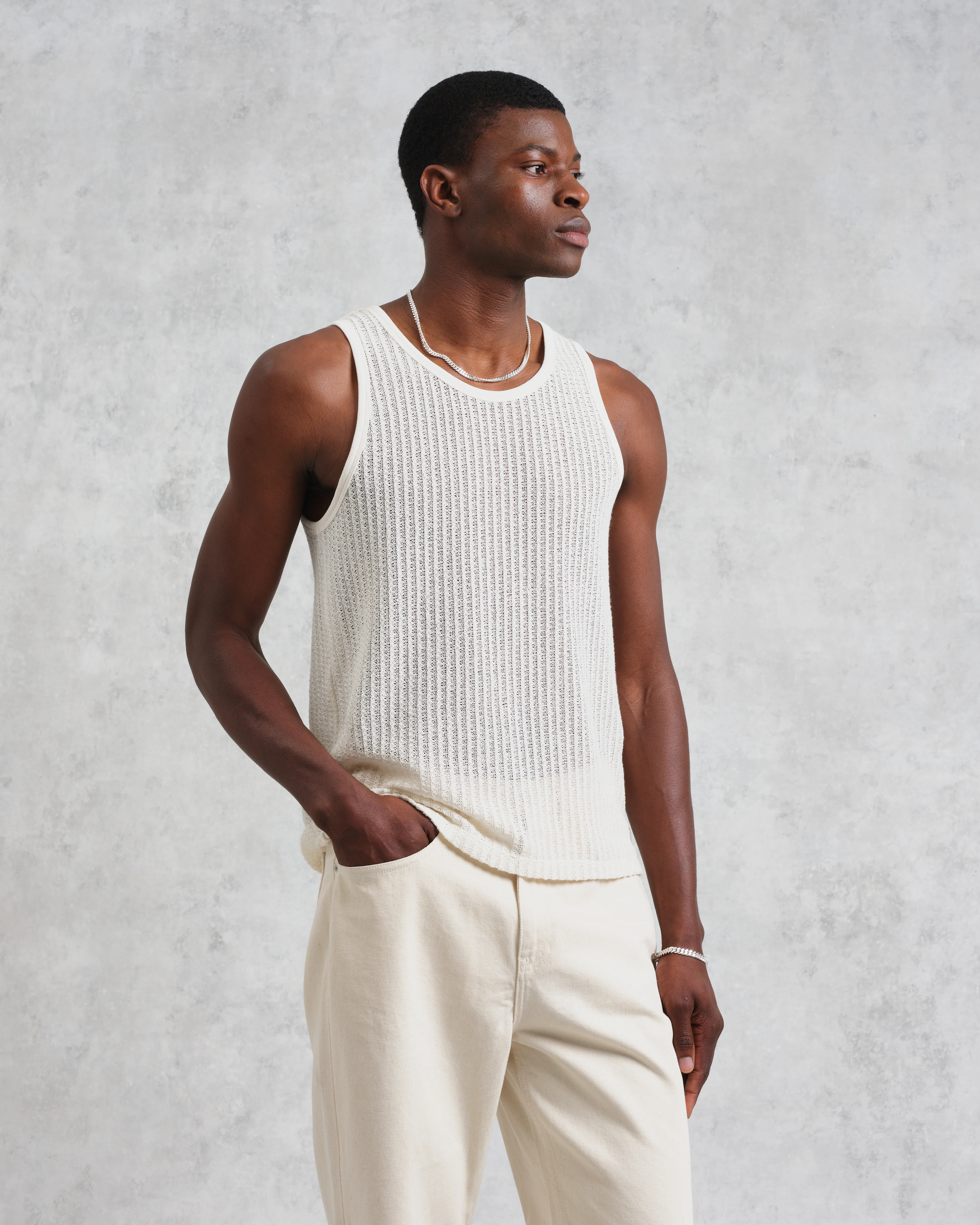 Prim - Ecru Open Knit Vest - Image 2
