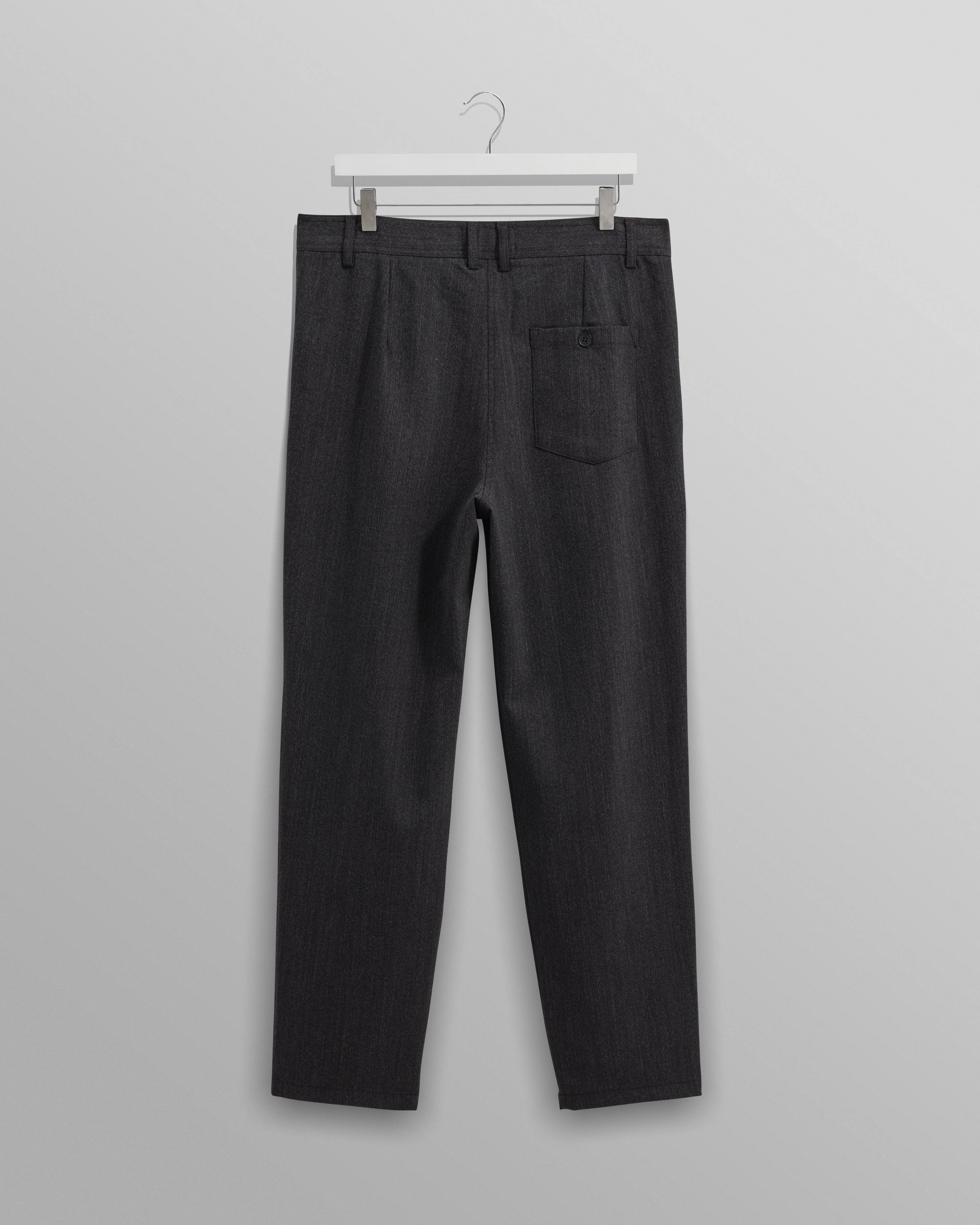 Raleigh - Charcoal Herringbone Pleated Trousers - Image 9