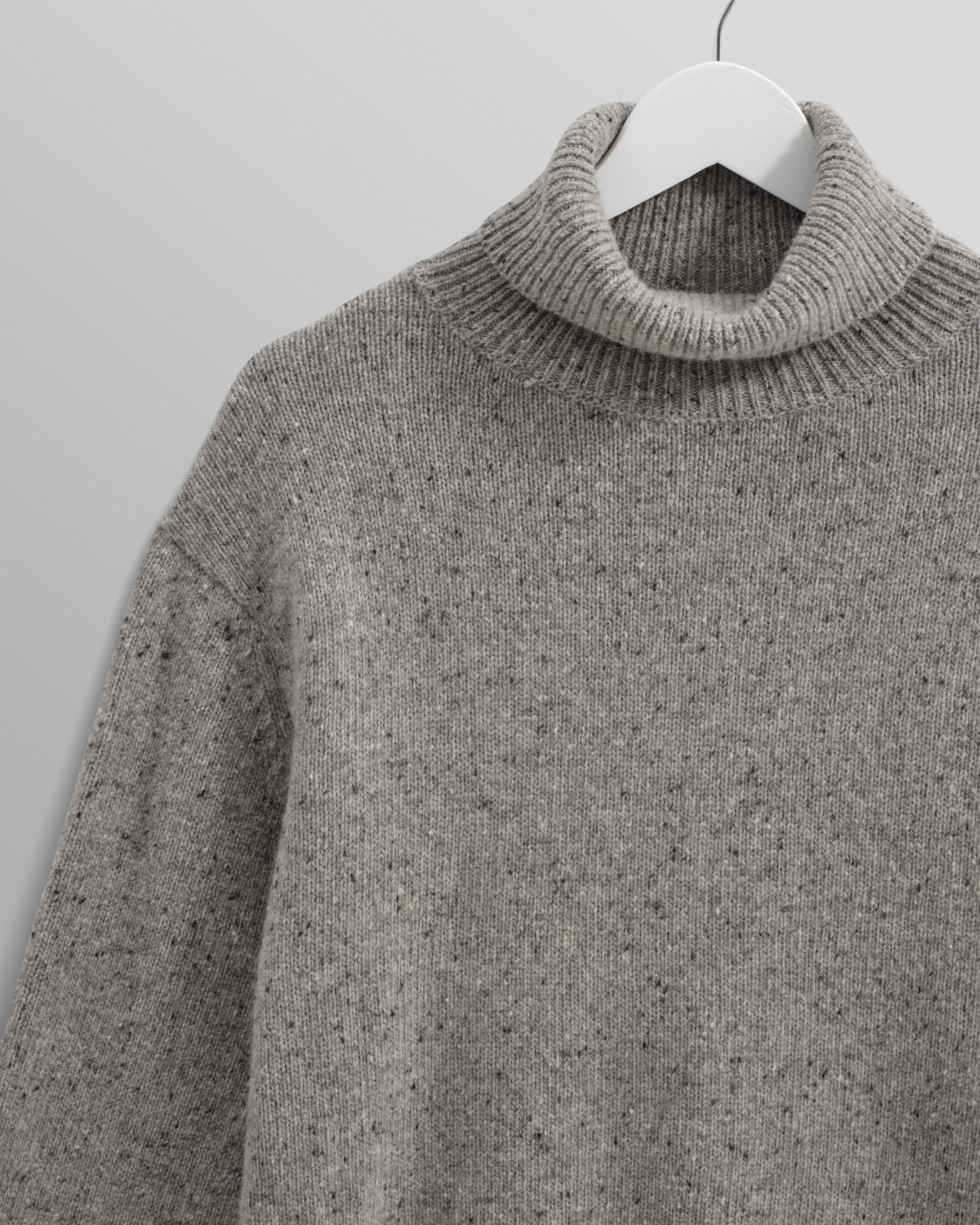 Ridgeway - Grey Donegal Roll Neck Jumper - Image 7