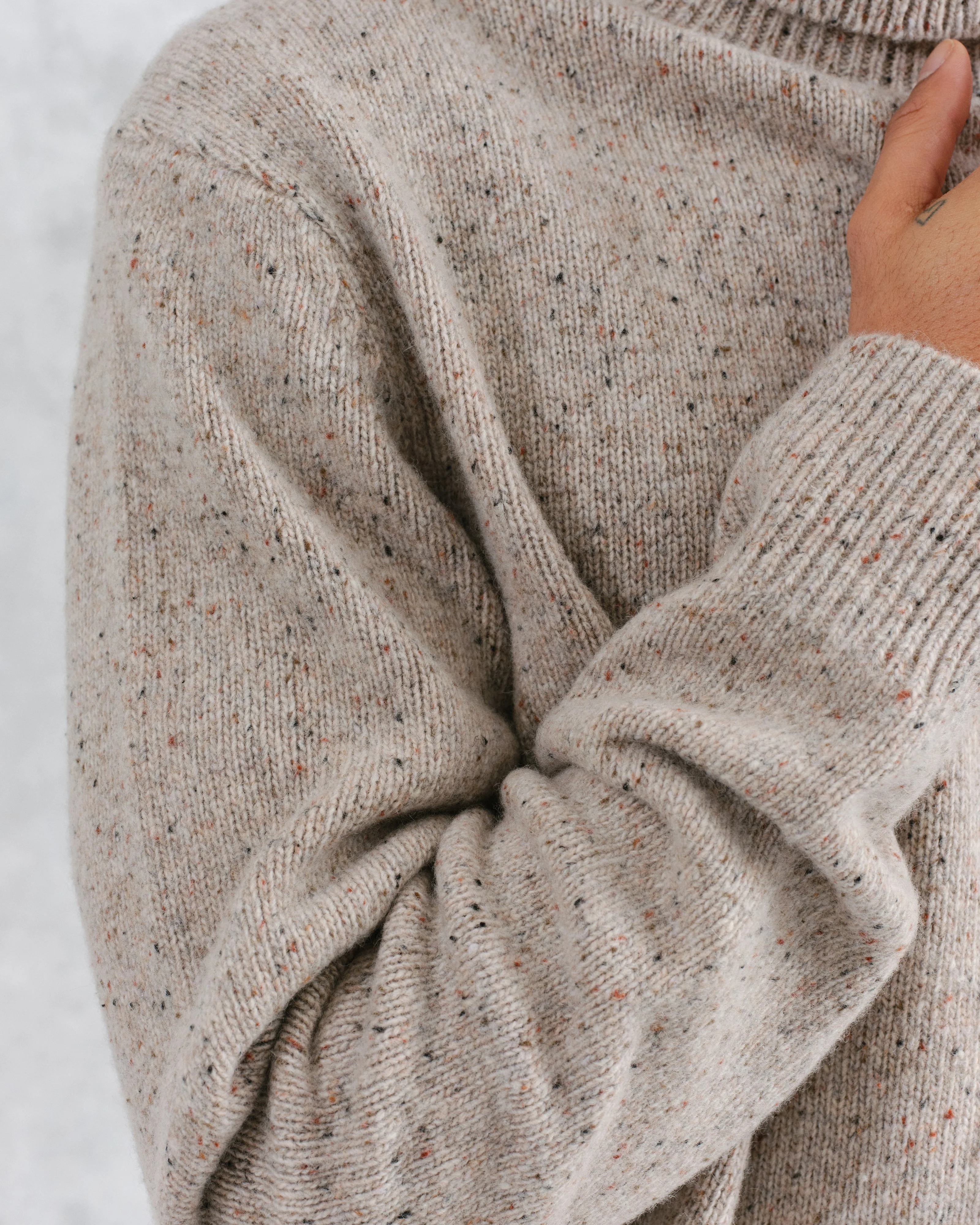 Ridgeway - Natural Donegal Roll Neck Jumper - Image 3