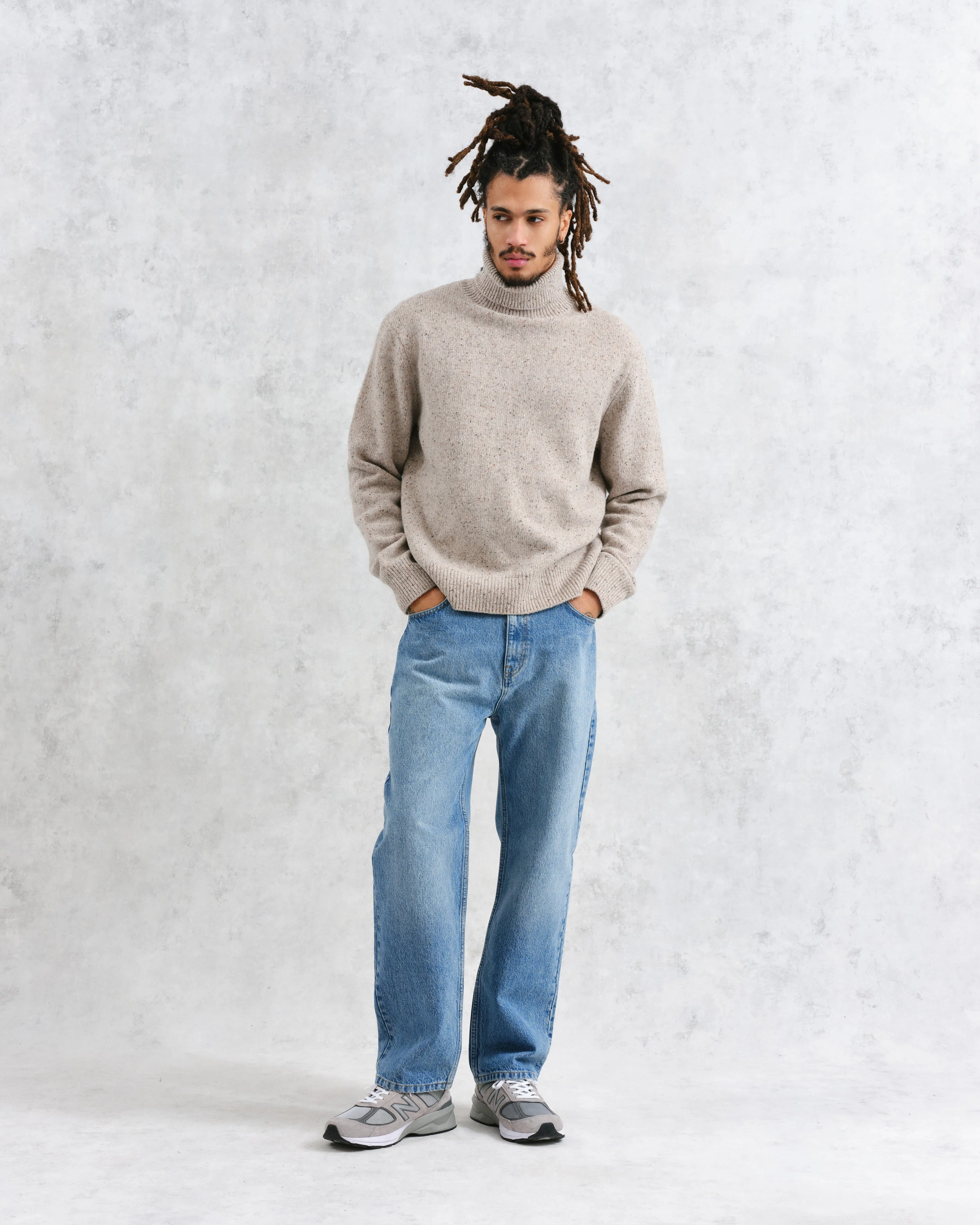 Ridgeway - Natural Donegal Roll Neck Jumper - Image 4