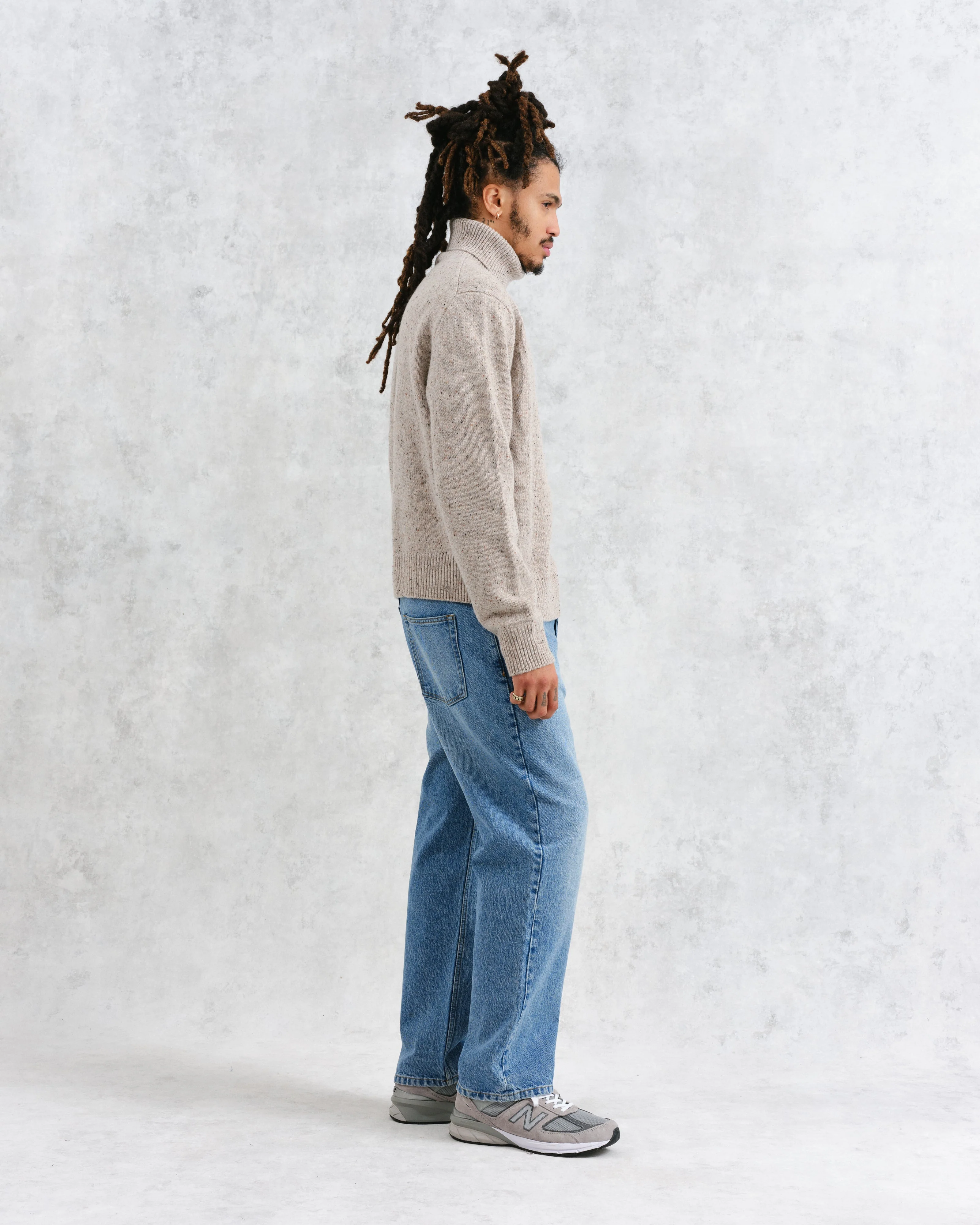Ridgeway - Natural Donegal Roll Neck Jumper - Image 5
