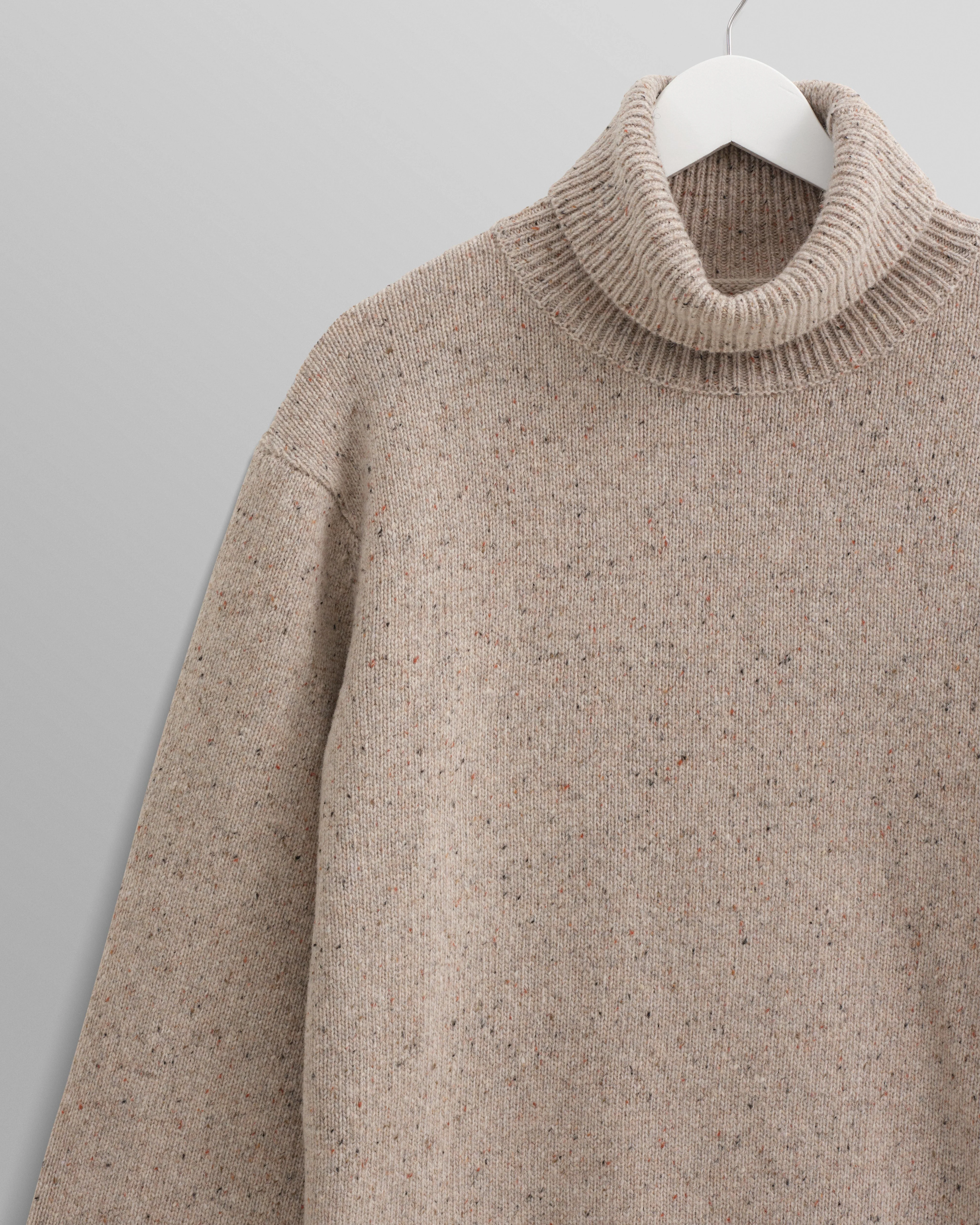 Ridgeway - Natural Donegal Roll Neck Jumper - Image 8