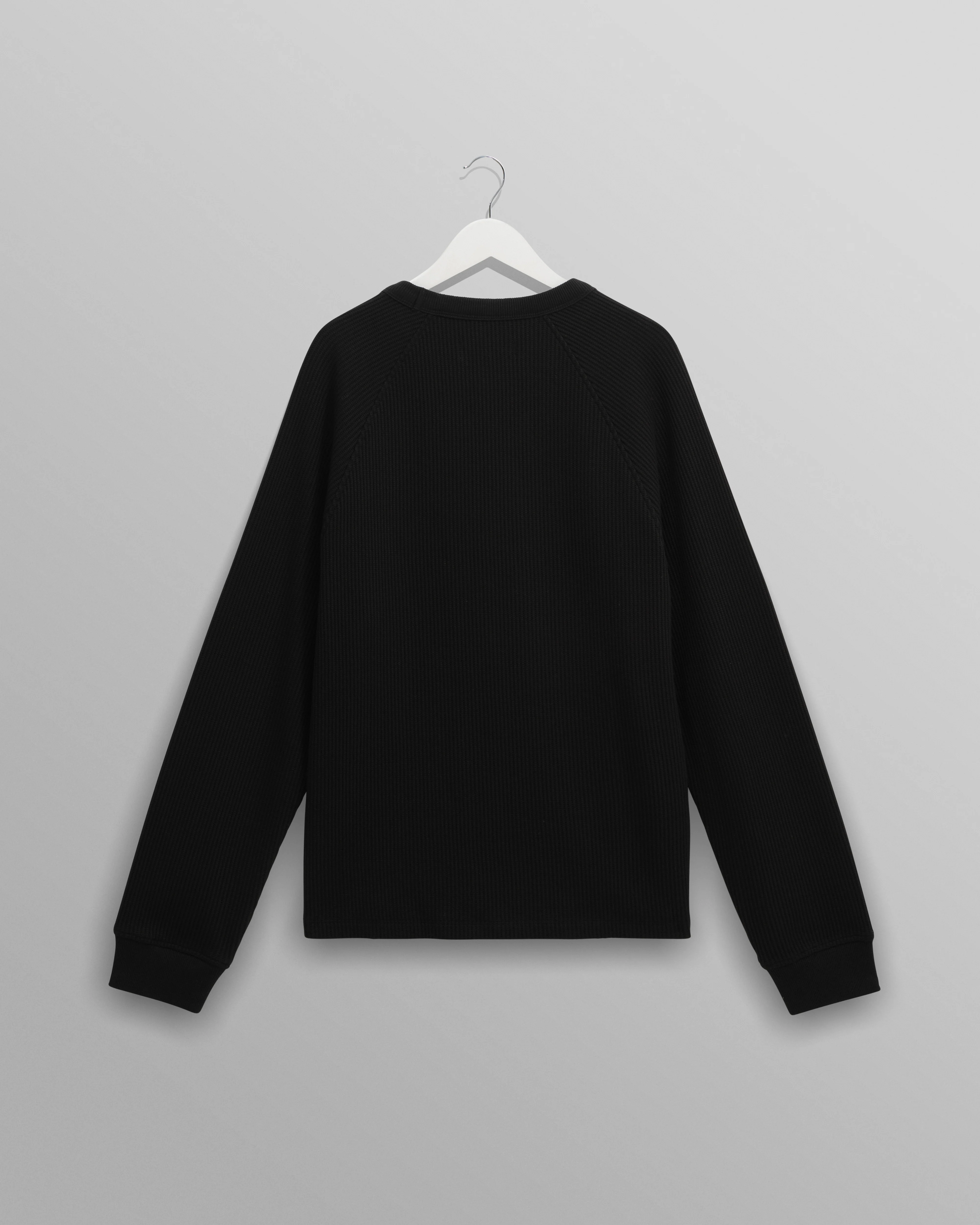 Riley - Black Structured Waffle Crewneck Jumper - Image 8
