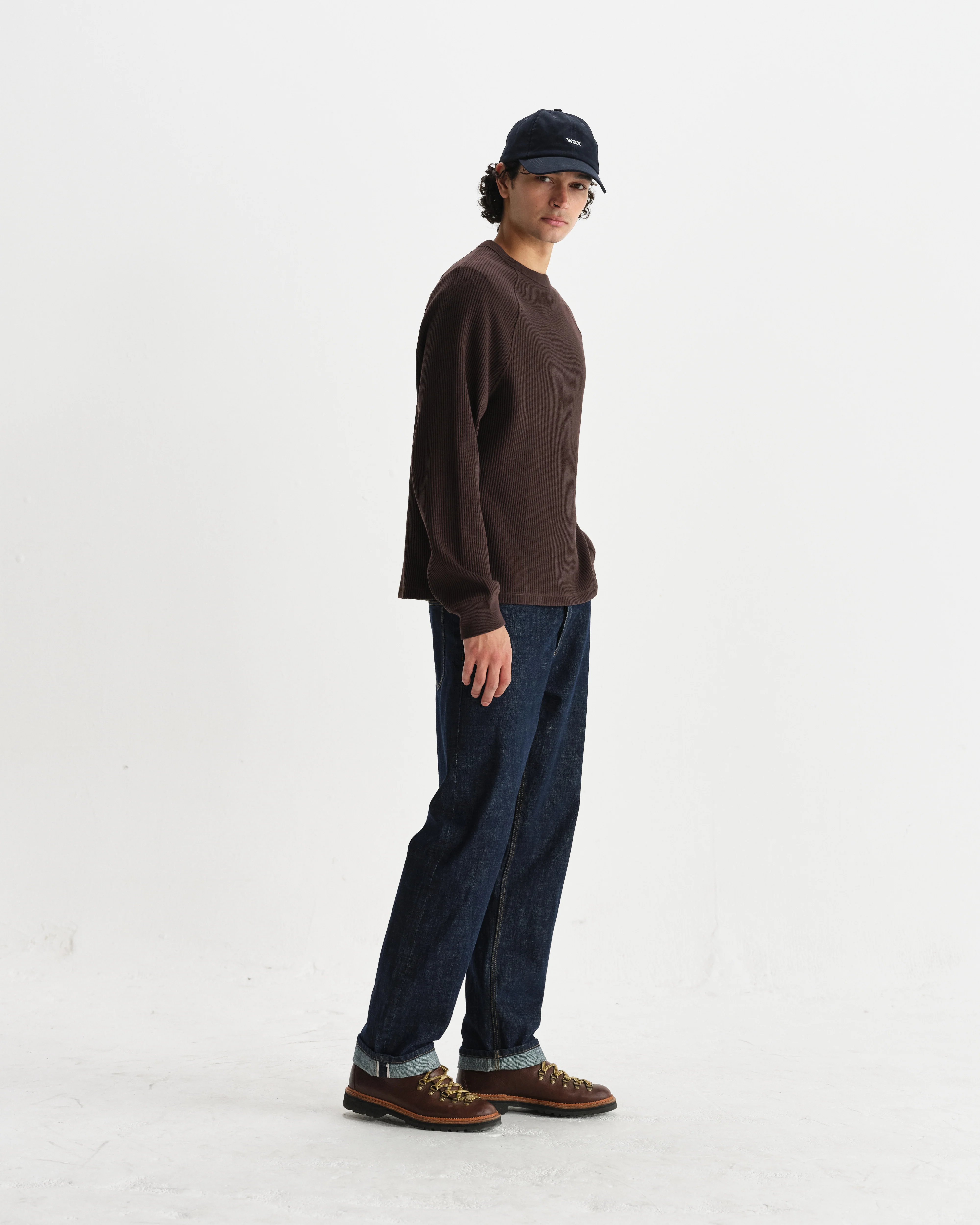 Riley - Dark Brown Structured Waffle Crewneck Jumper - Image 5