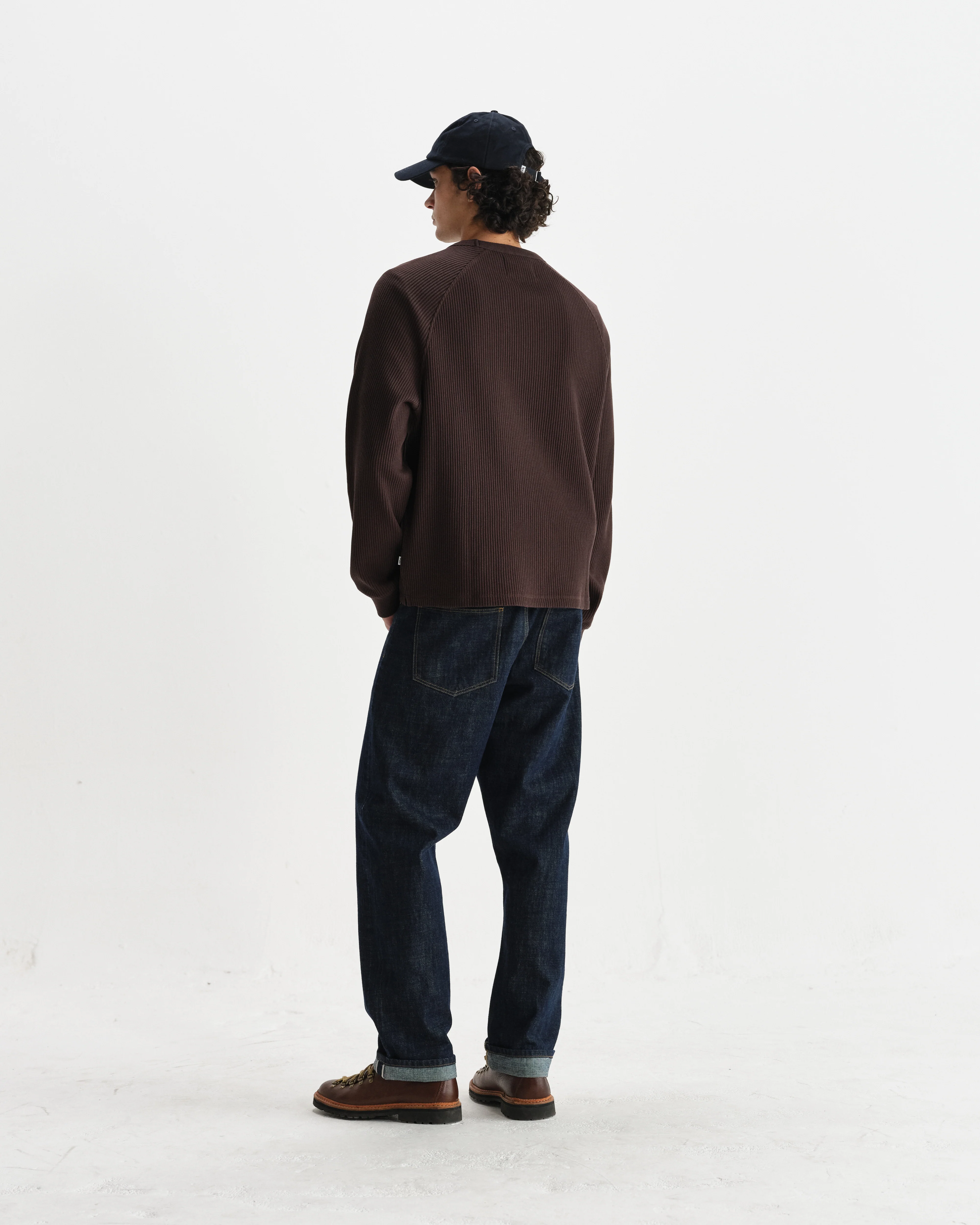 Riley - Dark Brown Structured Waffle Crewneck Jumper - Image 6