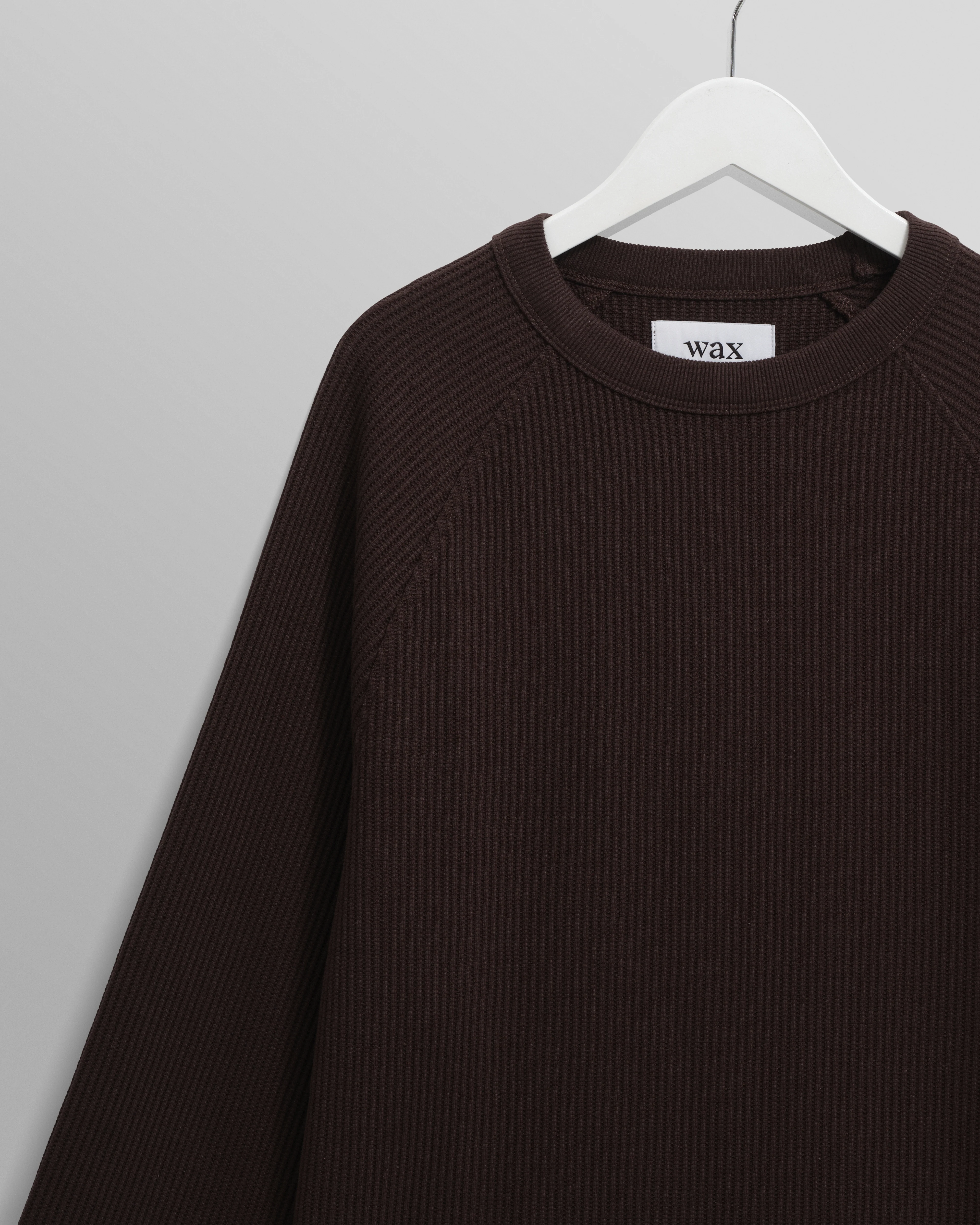 Riley - Dark Brown Structured Waffle Crewneck Jumper - Image 7