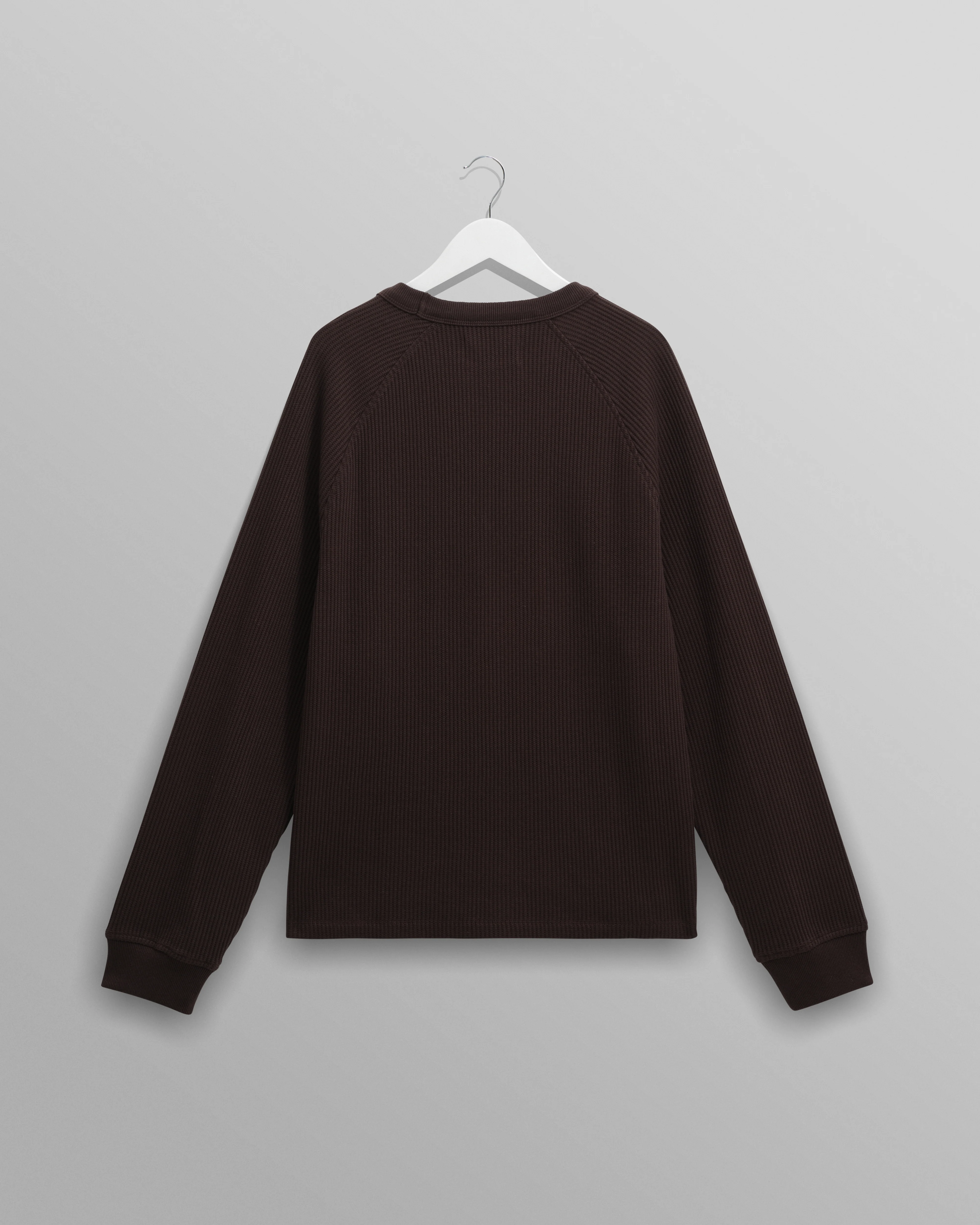 Riley - Dark Brown Structured Waffle Crewneck Jumper - Image 8