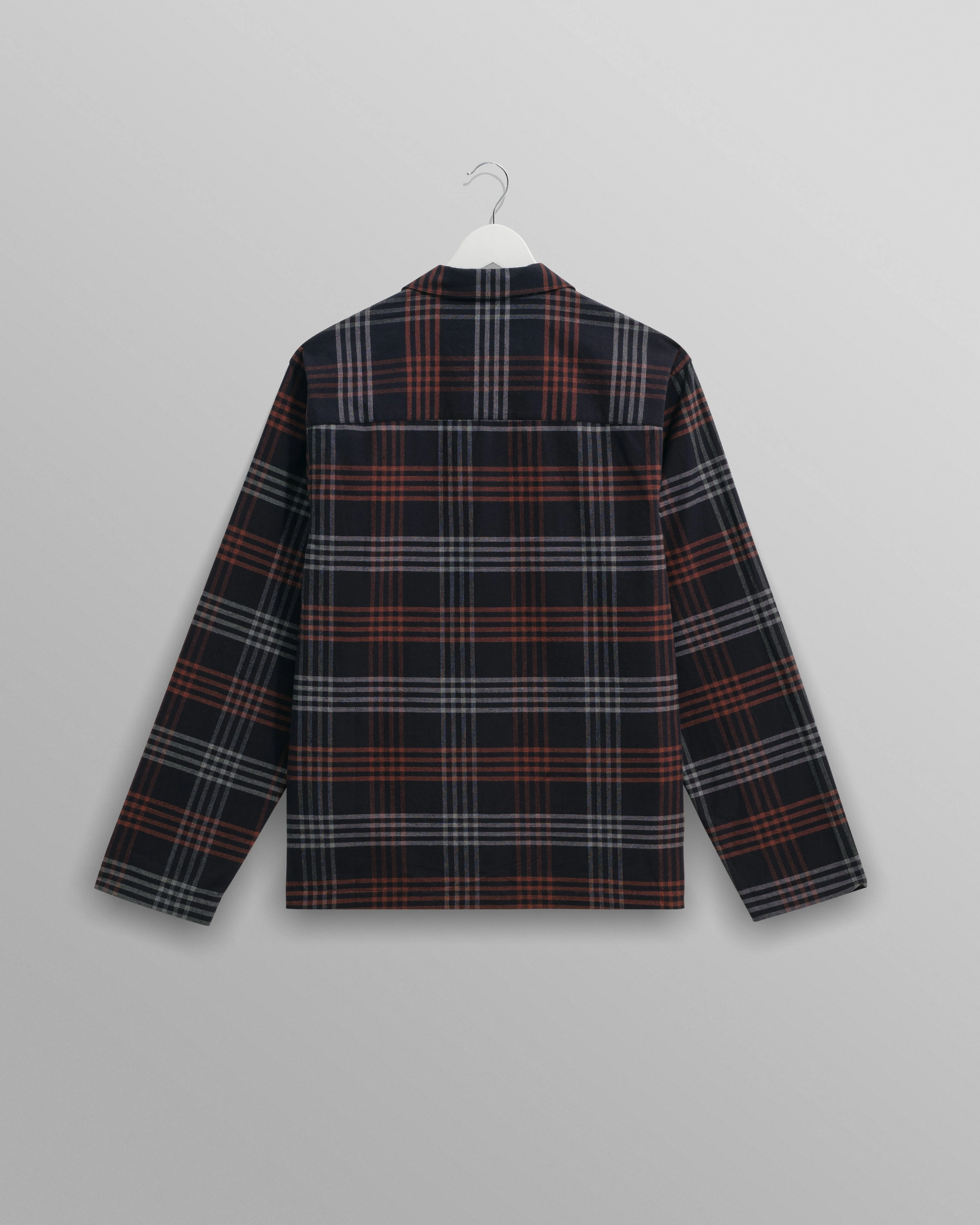 Ripley - Navy And Orange Check Flannel Lounge Shirt - Image 9