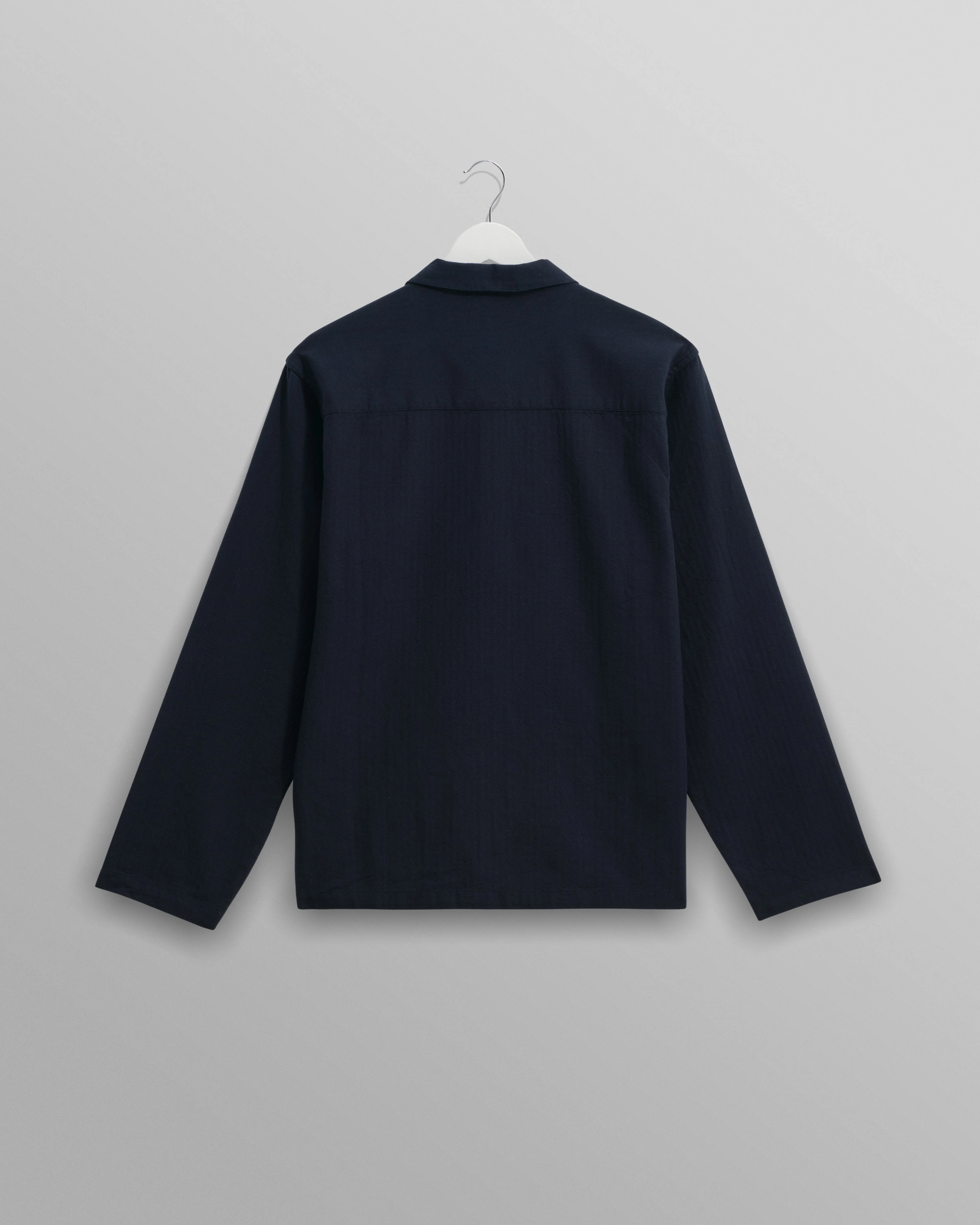 Ripley - Navy Brushed Herringbone Lounge Shirt - Image 9