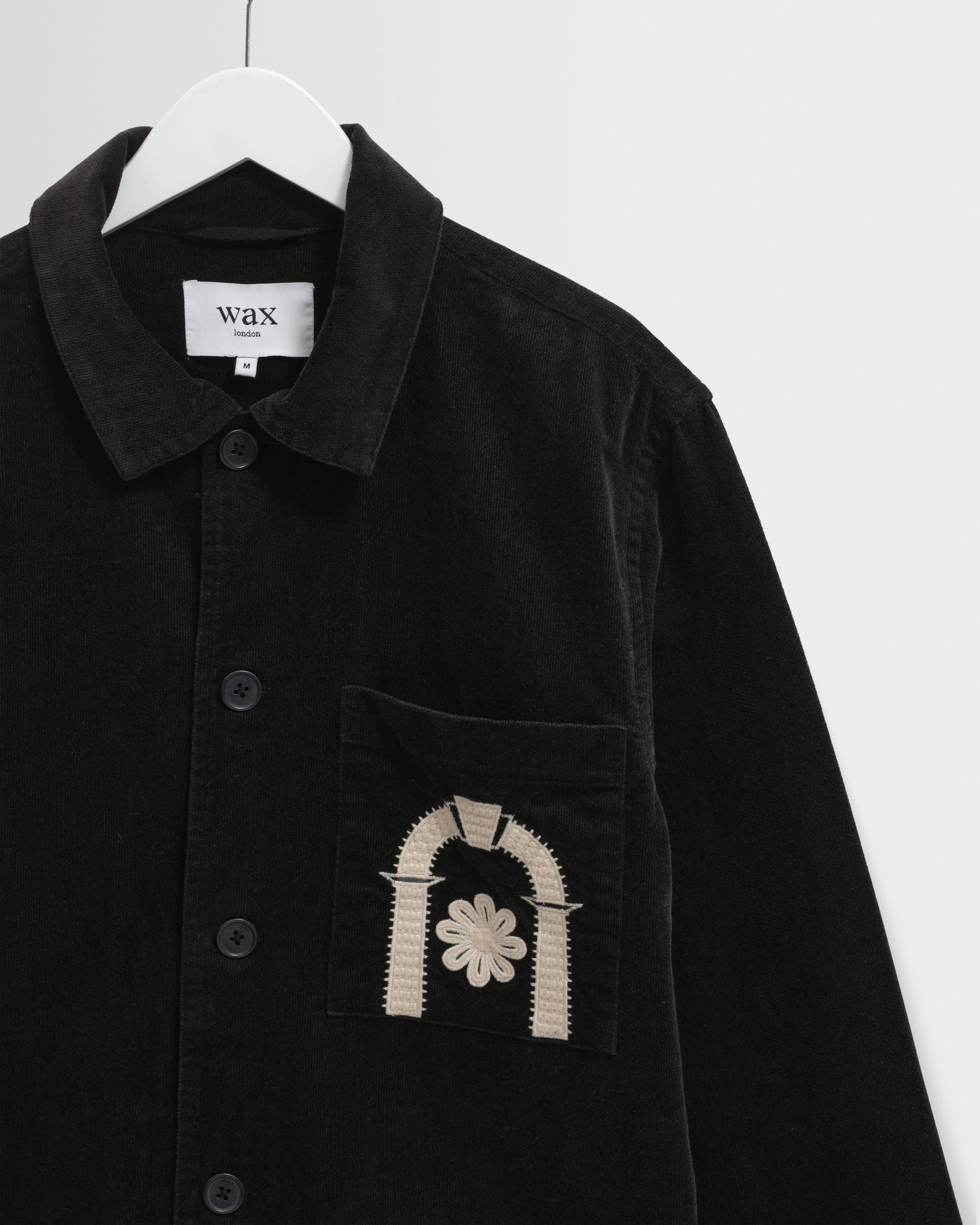 Rockley - Black And Ecru Applique Velvet Overshirt - Image 7