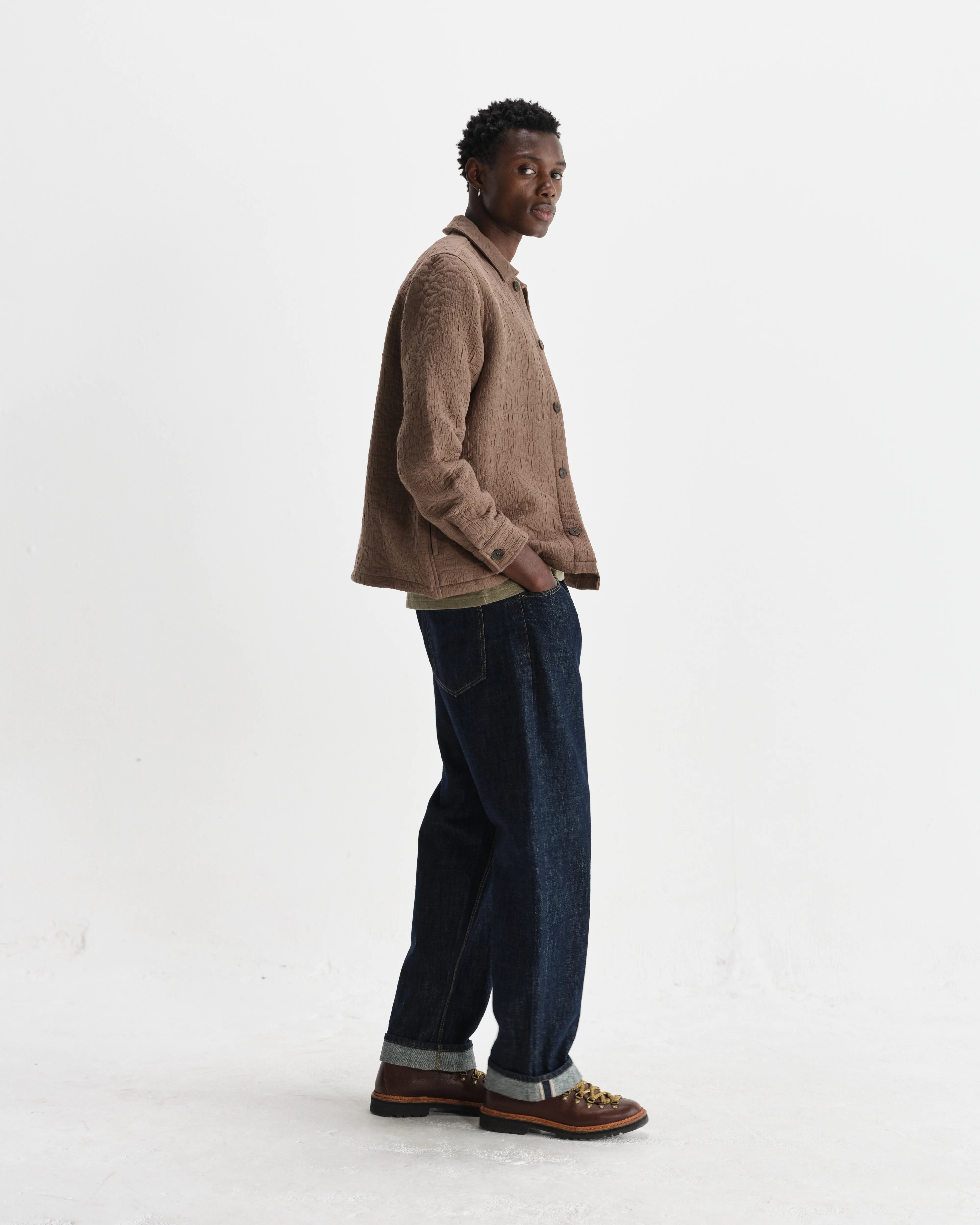 Rockley - Brown Floral Quilted Cotton Overshirt - Image 5
