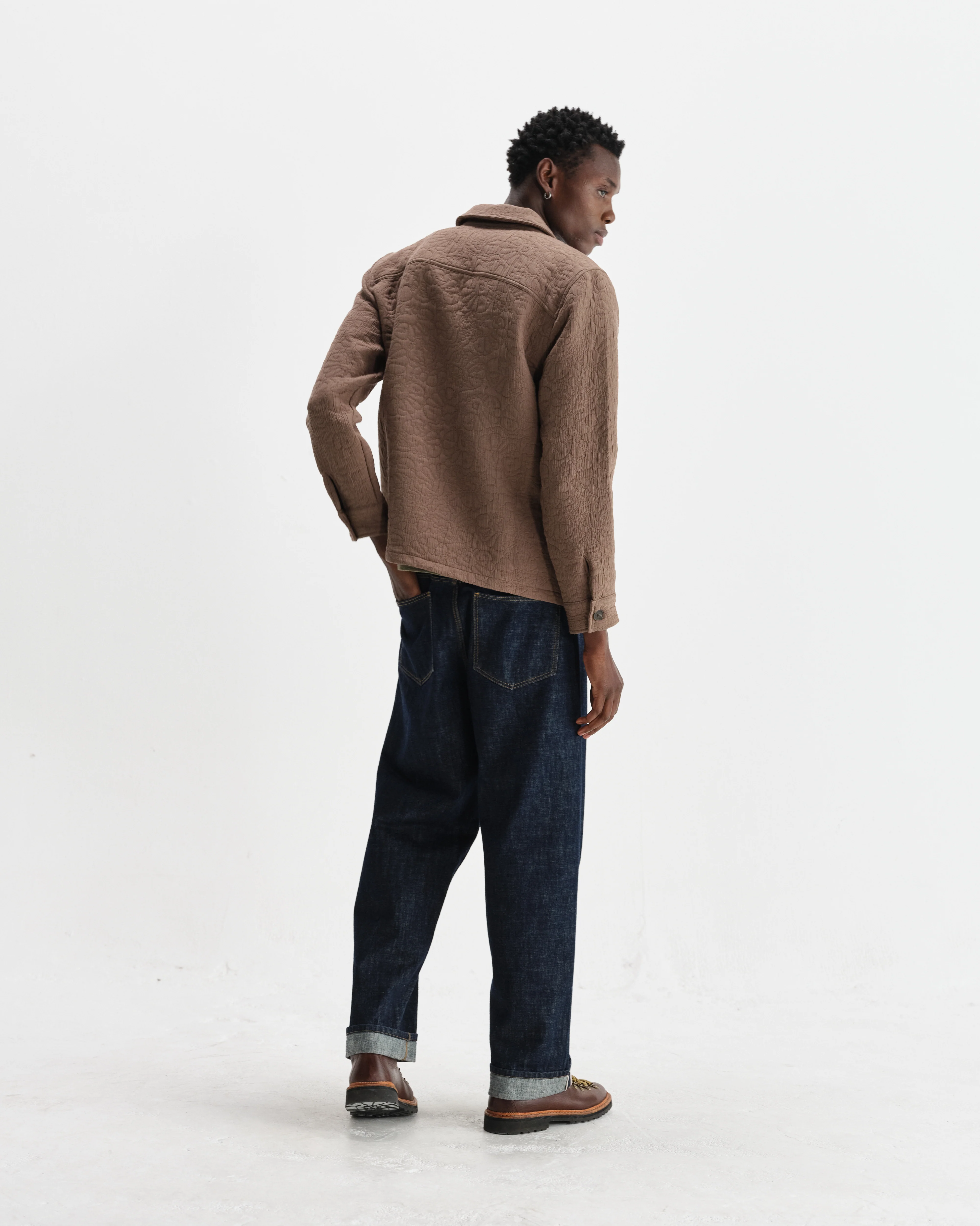 Rockley - Brown Floral Quilted Cotton Overshirt - Image 6